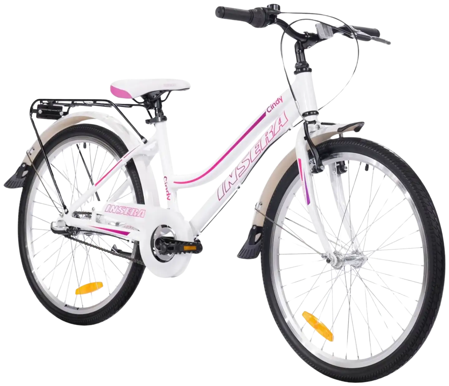 Insera Cindy 24" lastenpyörä 3-vaihdetta runko 35 cm valkoinen - 2
