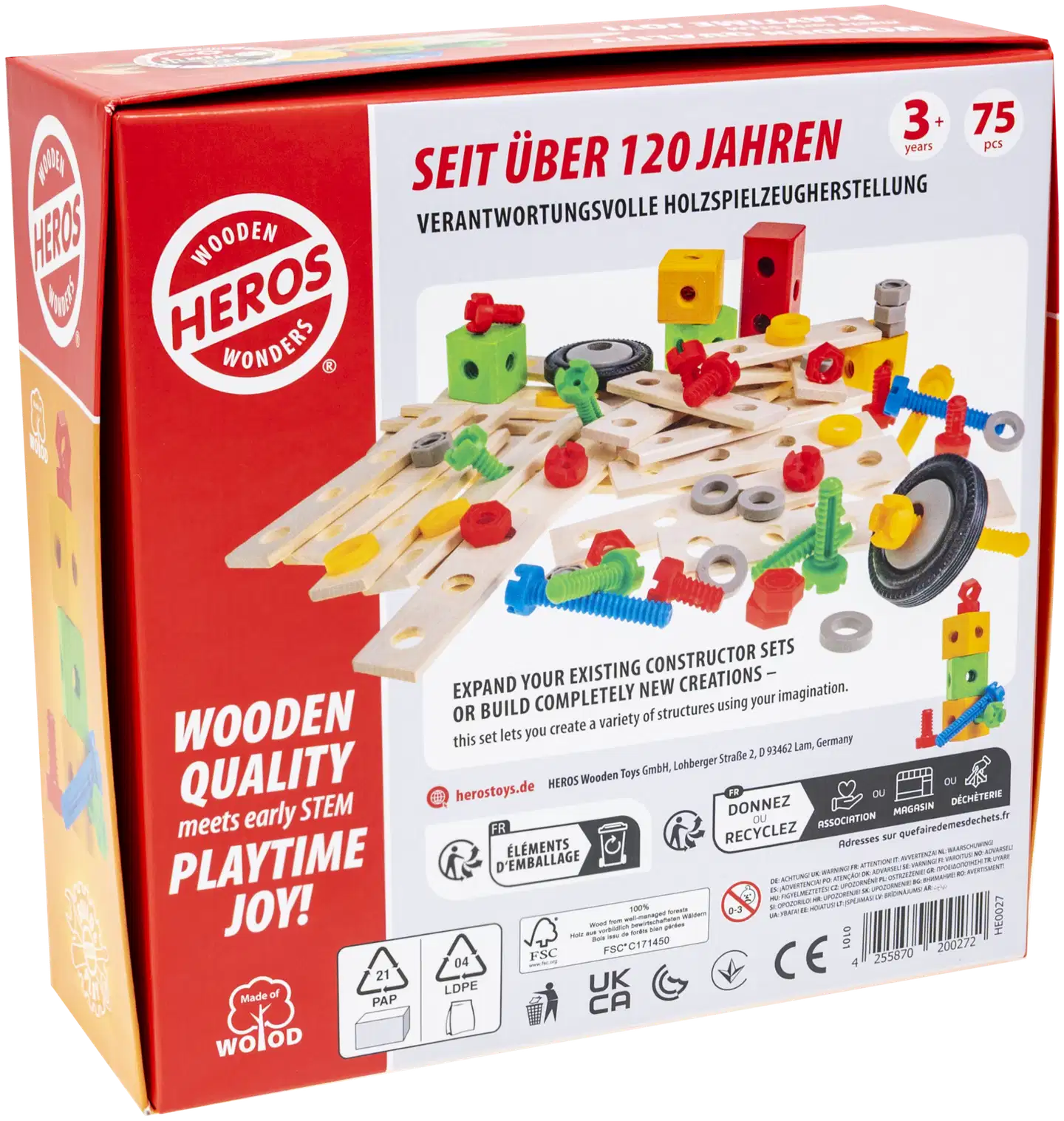Heros Rakennussarja Constructor Rakentajan lisälajitelma 75 osaa - 4