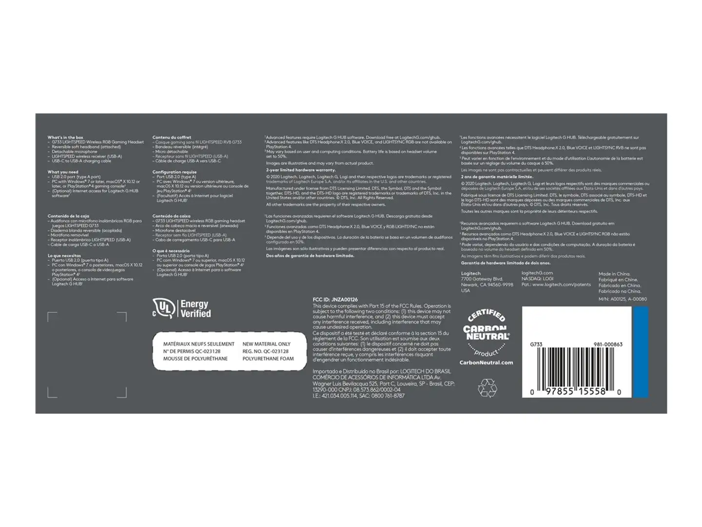 Logitech pelikuuloke Lightspeed G733 sininen - 20