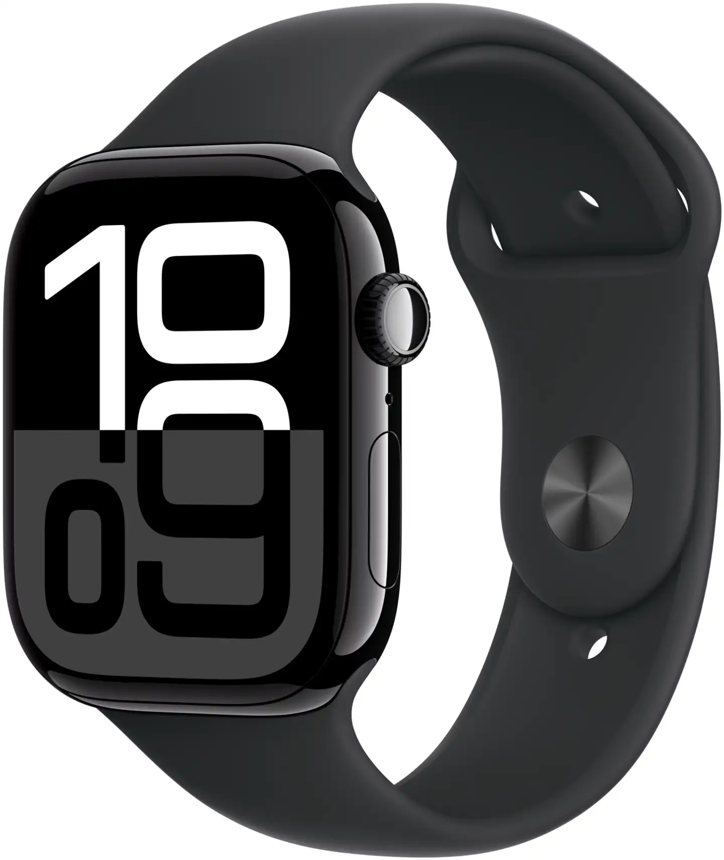 Apple Watch Series 10 GPS 46mm Jet Black alumiinikotelo, Black Sport ranneke - S/M - MWWP3QN/A - 2