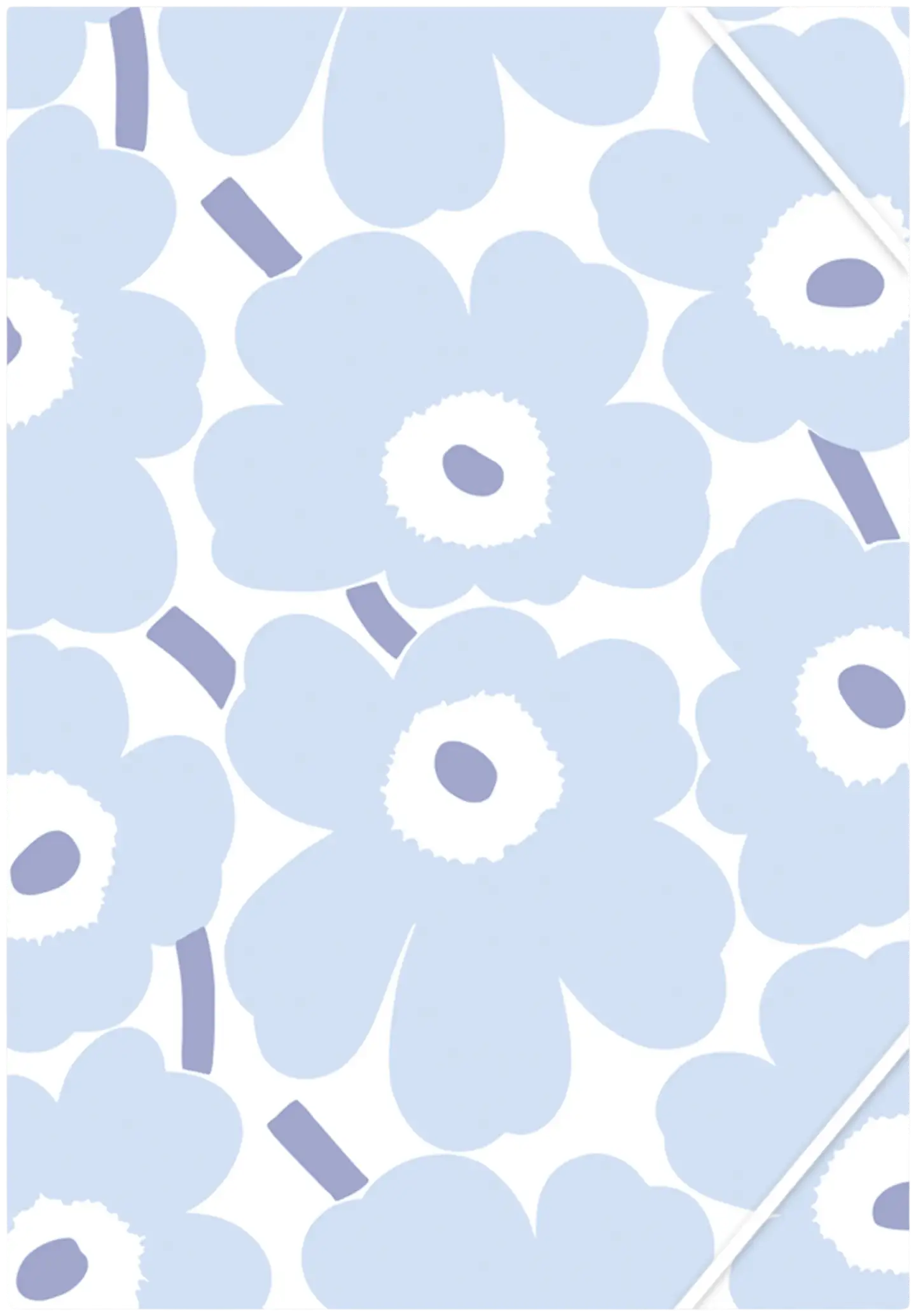 Marimekko kulmalukkokansio A4 Unikko vaaleansininen
