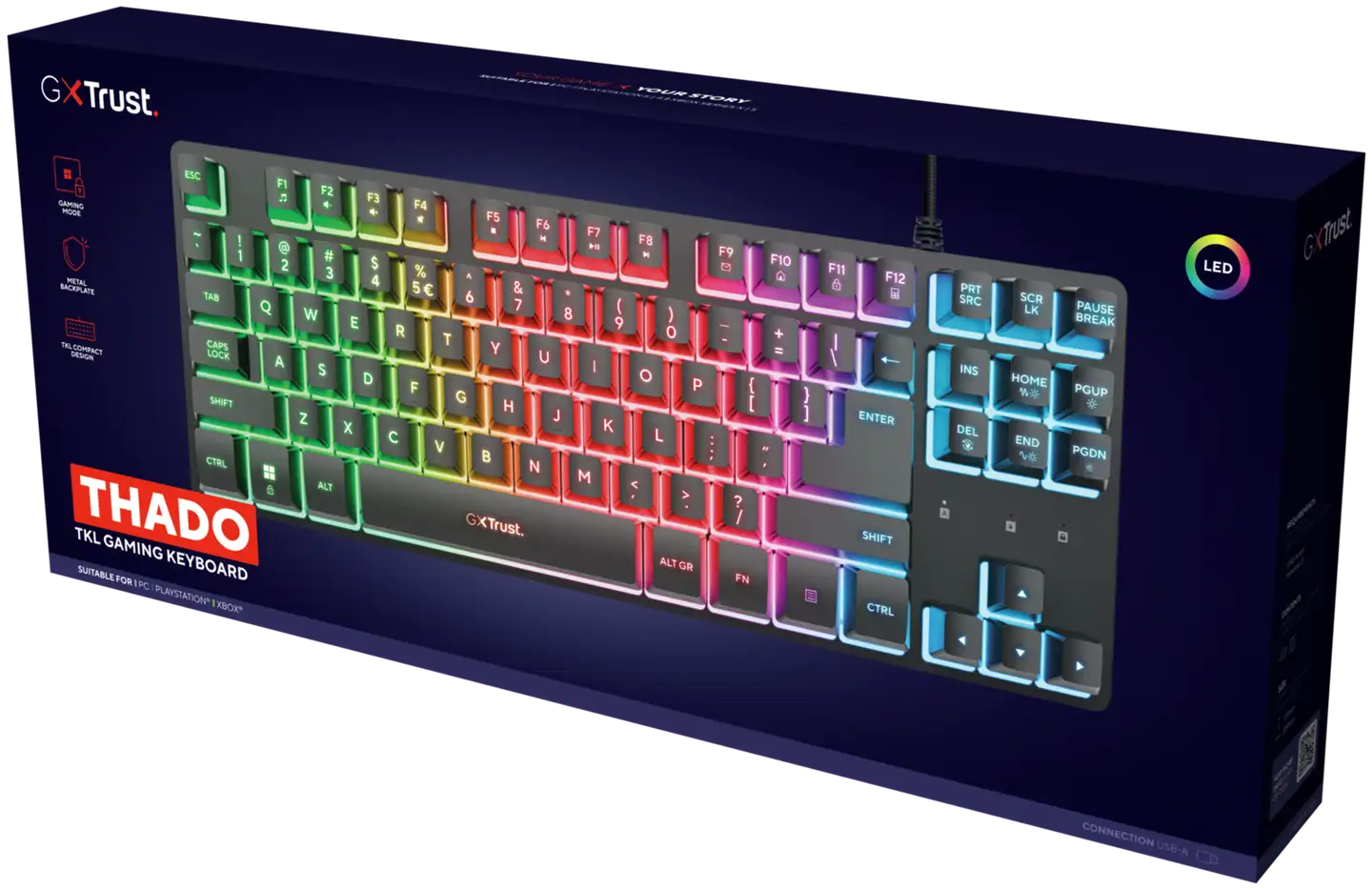 Trust Pelinäppäimistö GXT 833 Thado TKL musta - 5