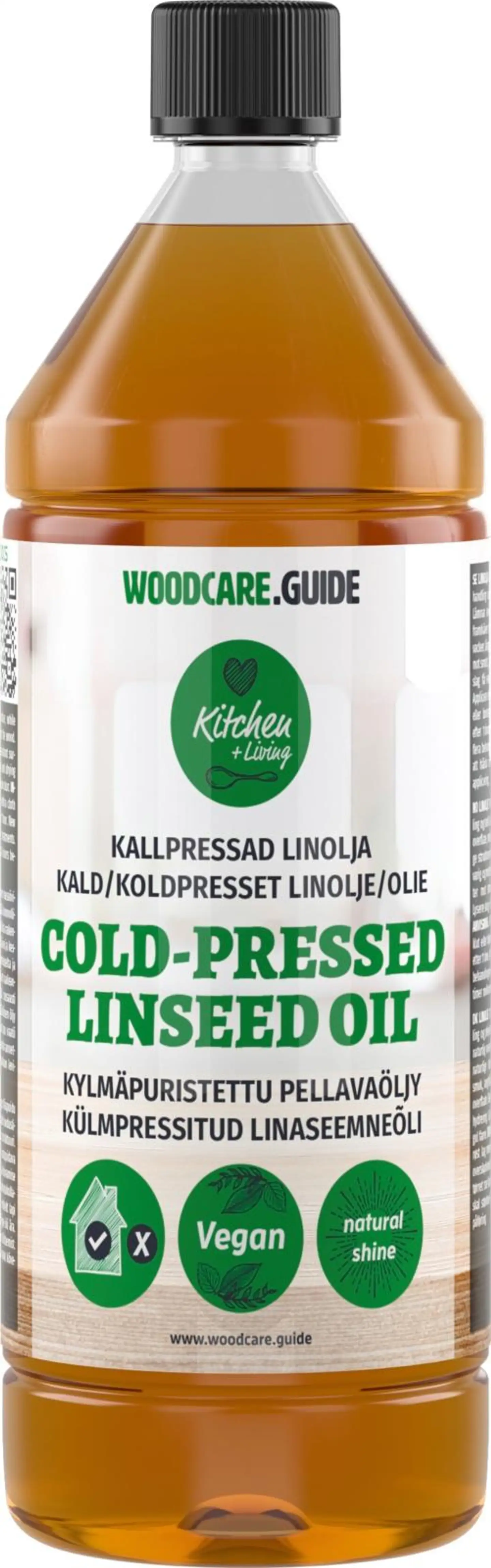 Woodcare.Guide  Kylmäpuristettu Pellavaöljy 1 L