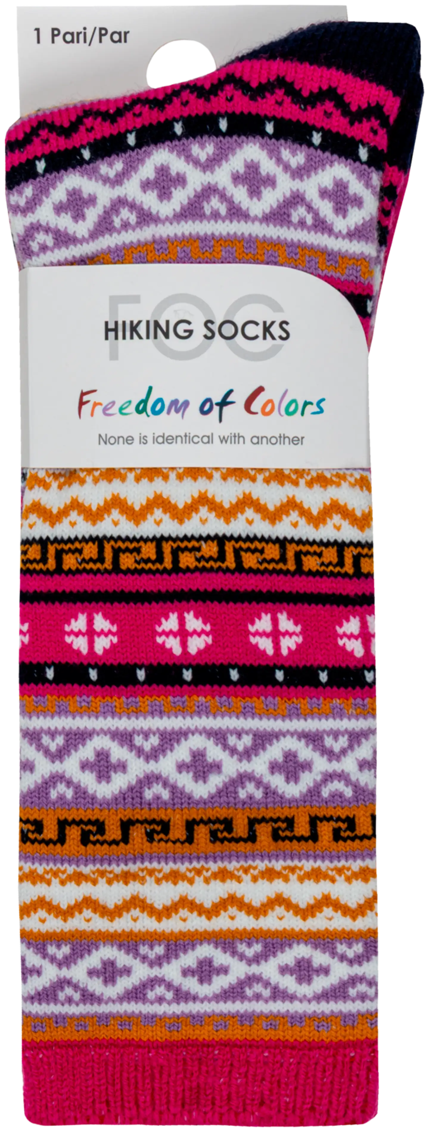 FOC lasten kirjoneulesukat 234FOC2501 - pink - 2