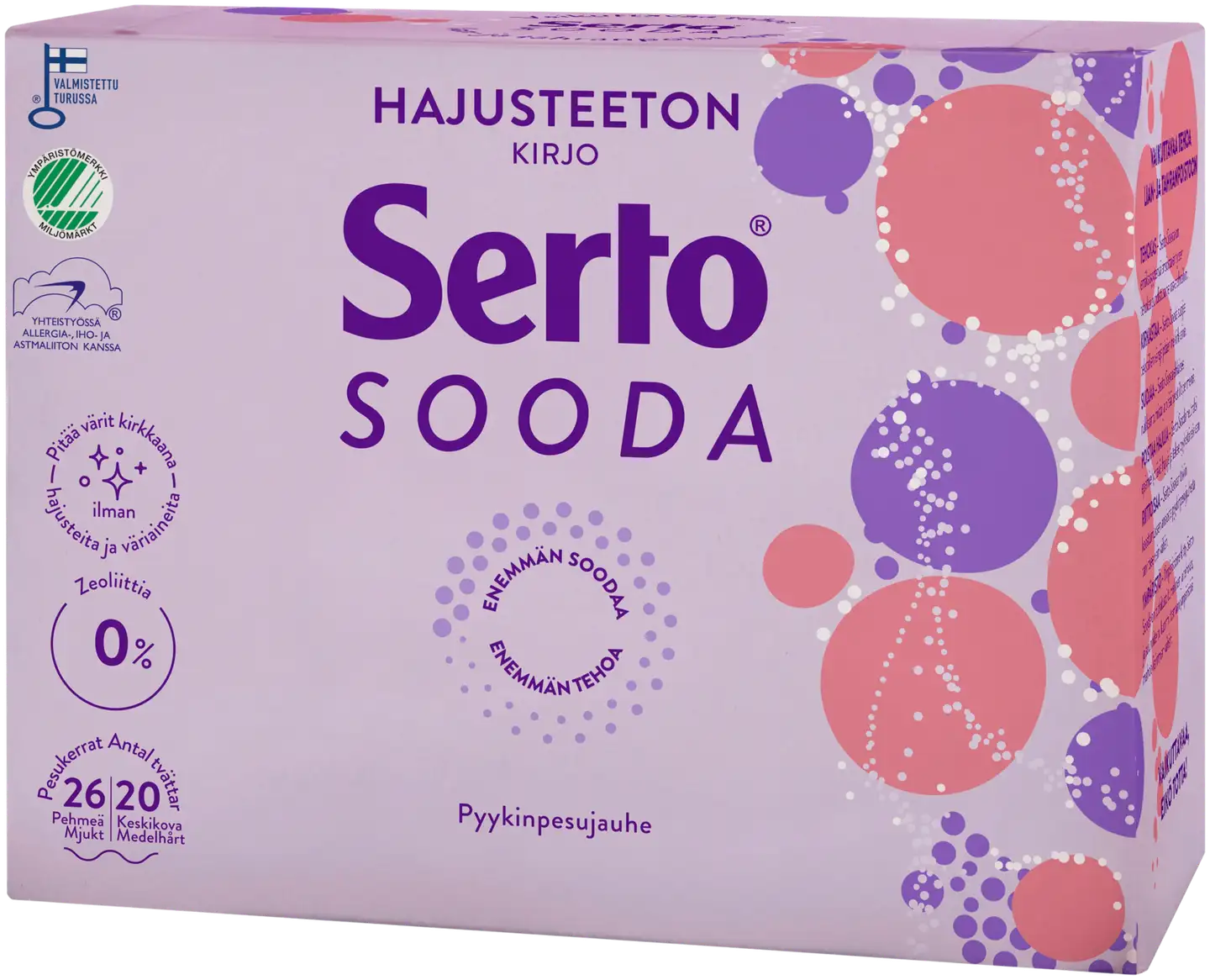 Serto Sooda Hajusteeton Kirjo pyykinpesujauhe 890 g