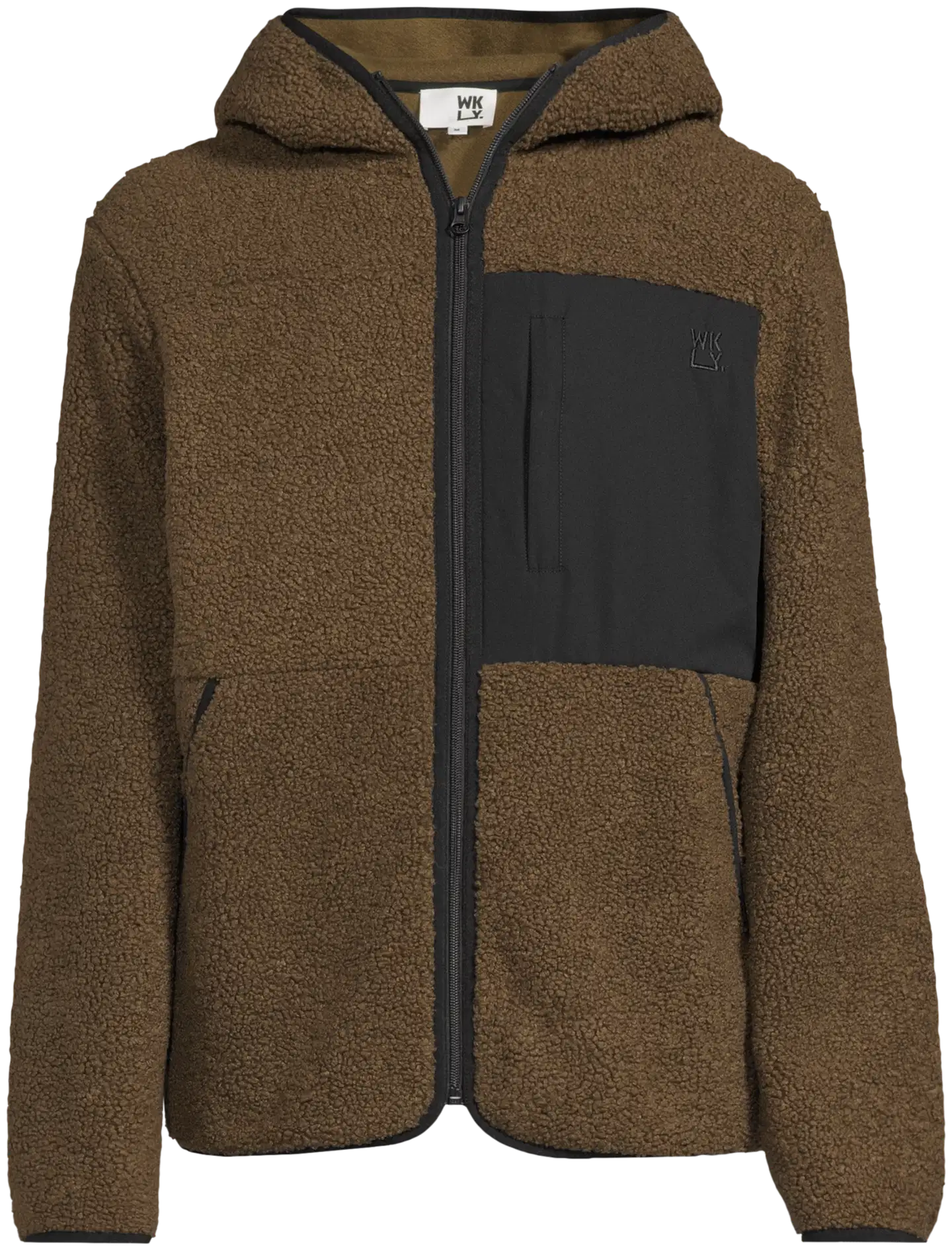 WKLY. miesten kevyt polarfleece-hupputakki vetoketjulla 194W362635 - 19-0618TCX beech - 2