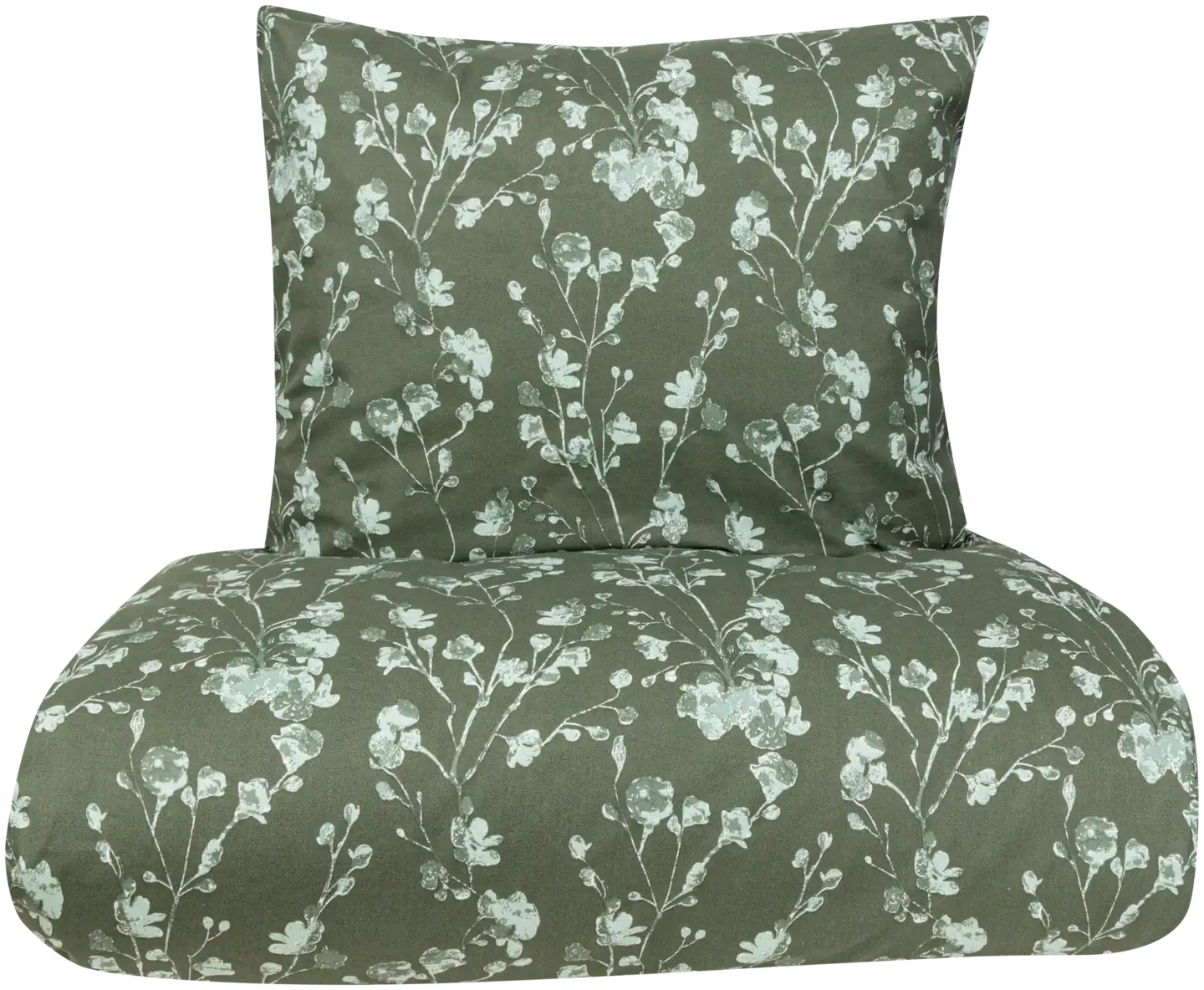 Xtra pussilakanasetti Berry 150 x 210 + 55 x 65 cm tummanvihreä - 1
