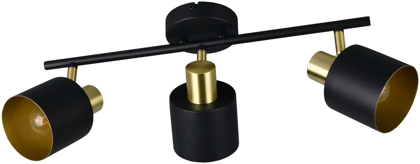 Trio spottivalaisin Eva 3-os musta/kulta E14 - 3