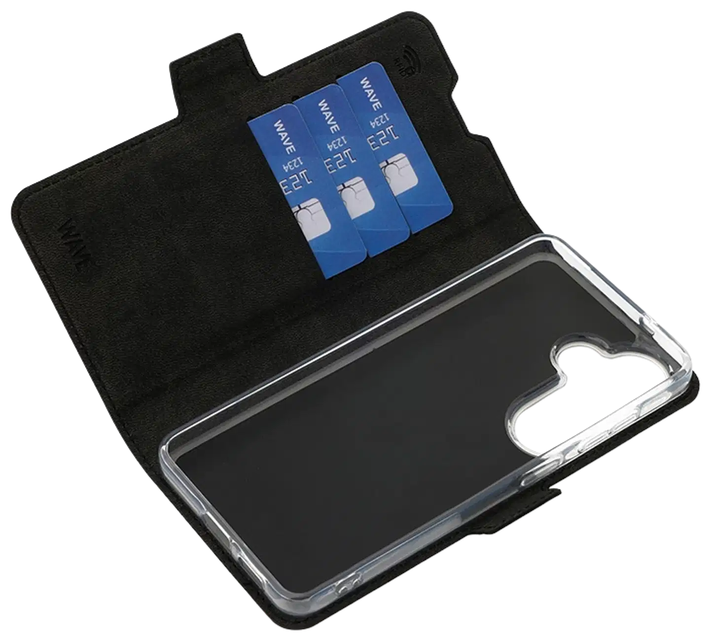 Wave Book Case, Samsung Galaxy S26 5G, Musta - 4