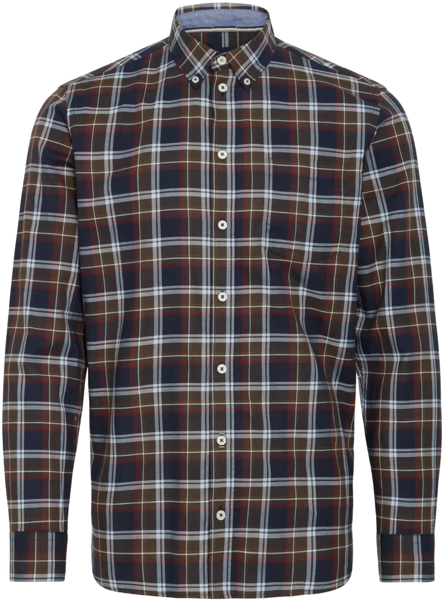 FQ1924 miesten ruudullinen kauluspaita FQBROMONT - Turkish Coffee - 1