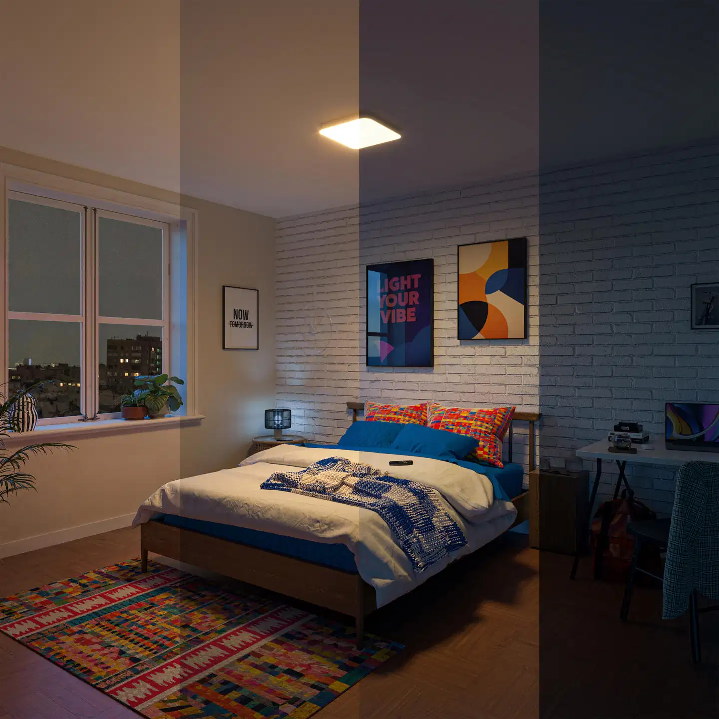 Philips Smart Lighting kattovalaisin neliö 18W RGB  valkoinen säädettävä kaukosäätimellä - 9