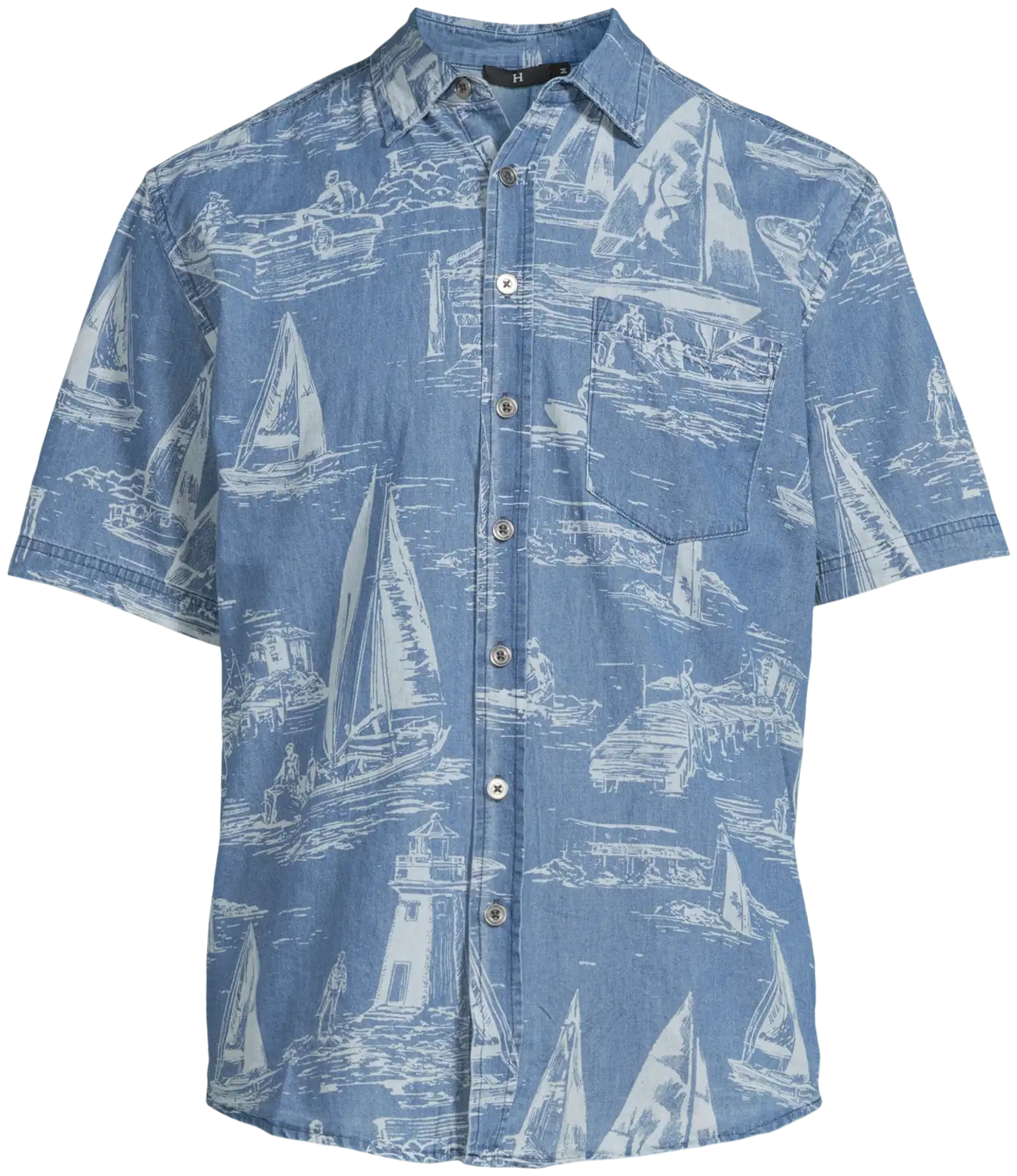 House miesten kesäpaita denim-kangasta 194H152617 - Blue denim - 2