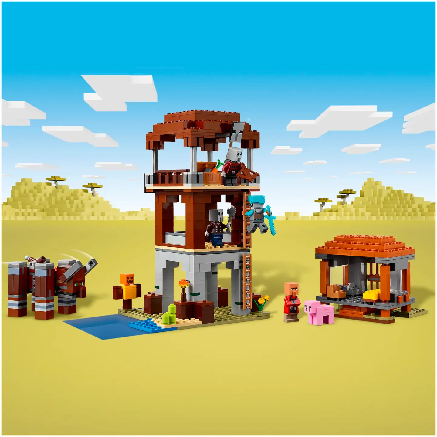 LEGO® Minecraft 21278 Ryöstelijöiden etuvartioasema ja Tuhokylvyri - 7