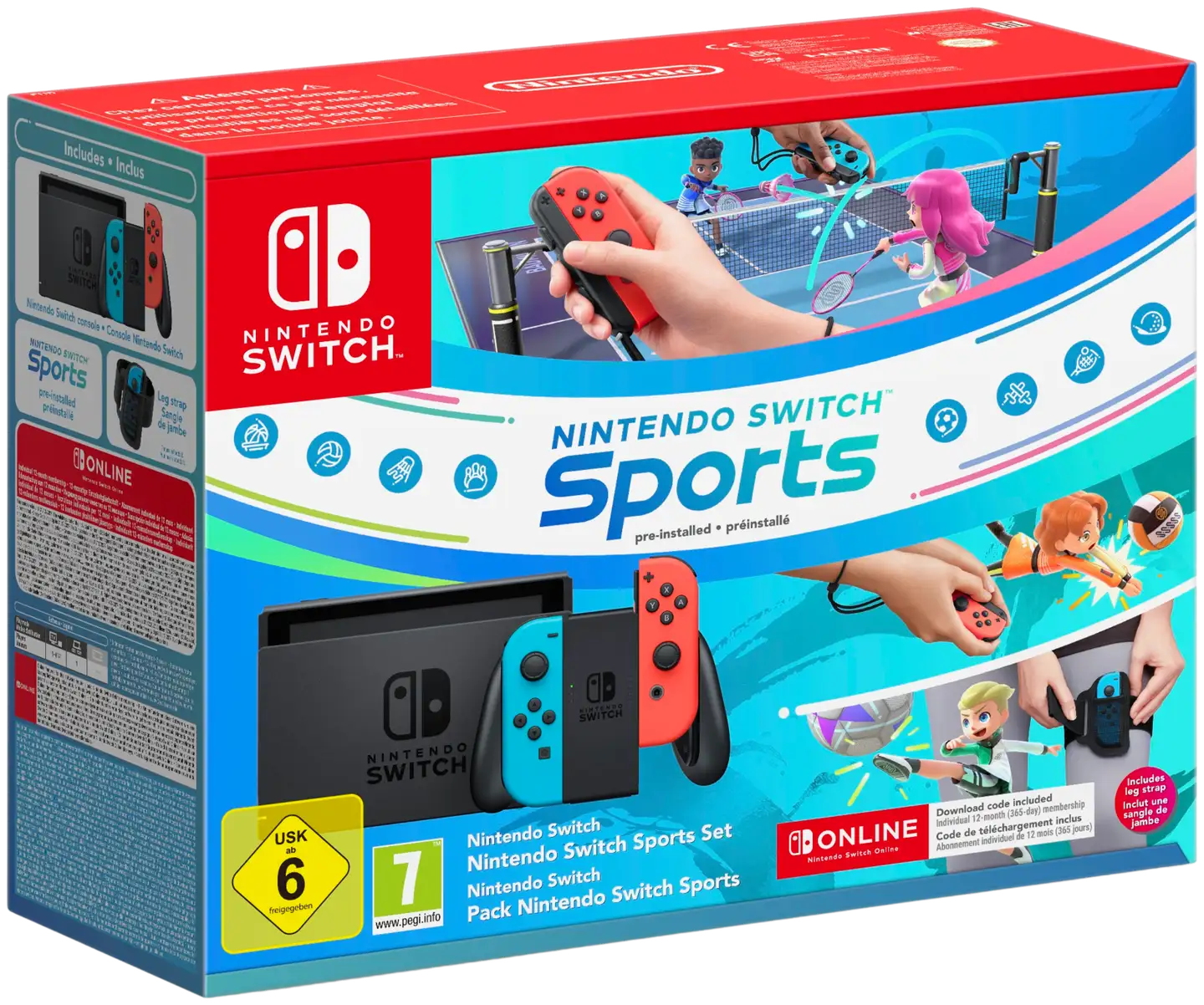 Nintendo Switch Sports -konsolipaketti + 12kk Nintendo Switch Online -jäsenyys - 1