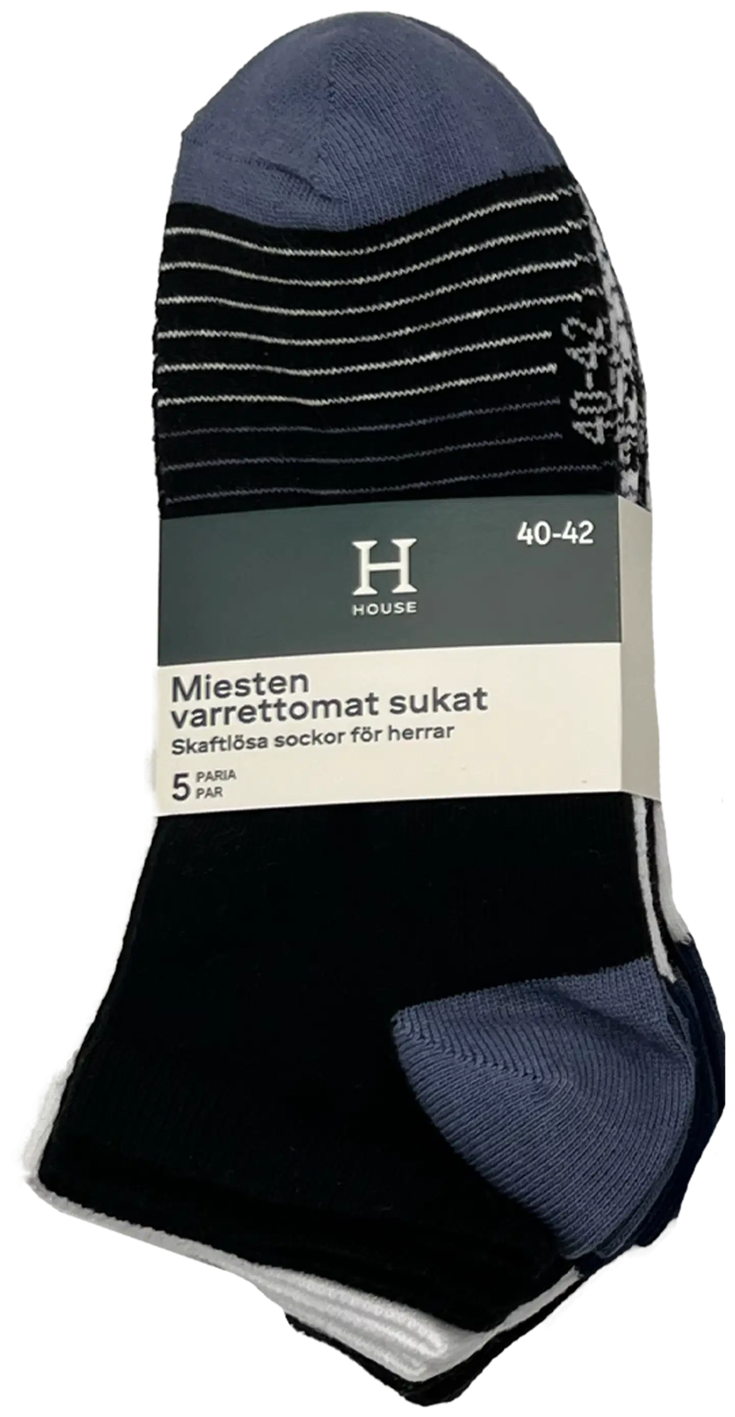 House miesten sneakersukat FS2025 5-pack - Black/white/stripe - 3