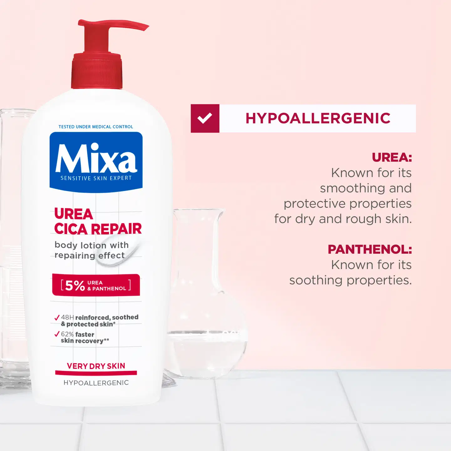 Mixa Urea Cica Repair Vartalovoide, jolla on ihon suojamuuria korjaava vaikutus erittäin kuivalle iholle 250ml - 6
