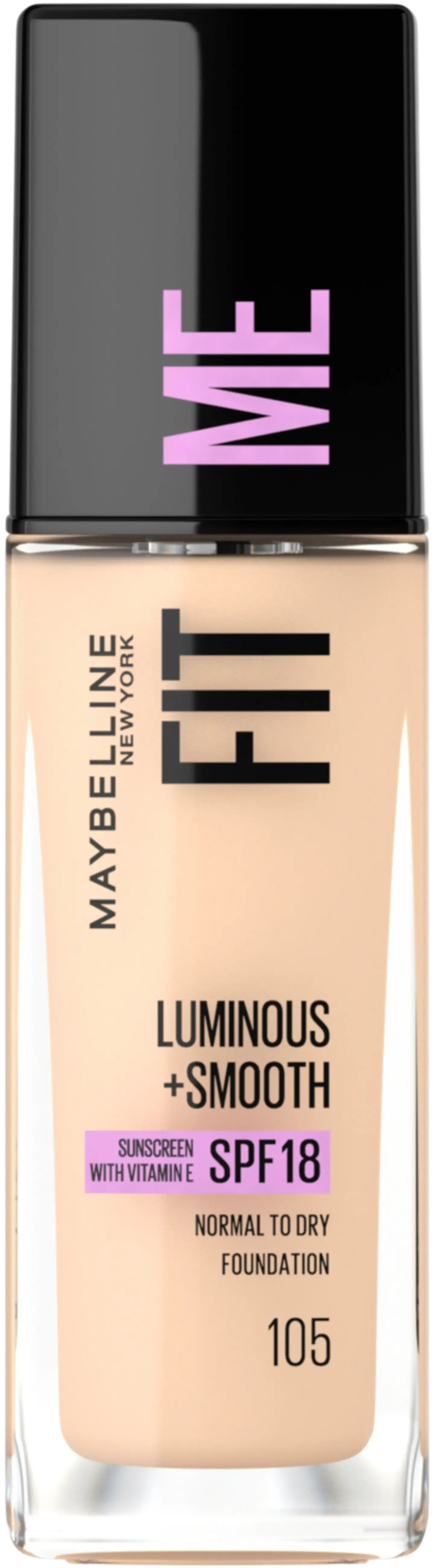 Maybelline New York  Fit Me Luminous & Smooth 105 Natural Ivory -meikkivoide 30ml - 1