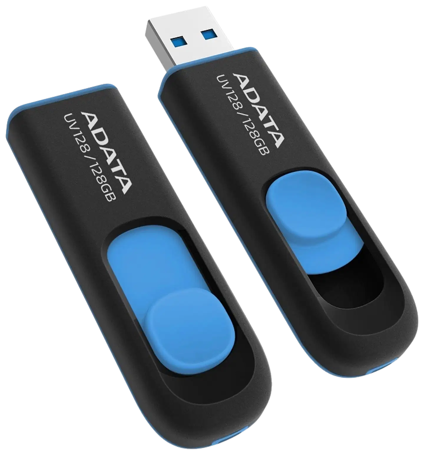 ADATA UV128 USB-muistitikku, 128 GB, musta/sininen (USB-A 3.2 Gen 1) - 1