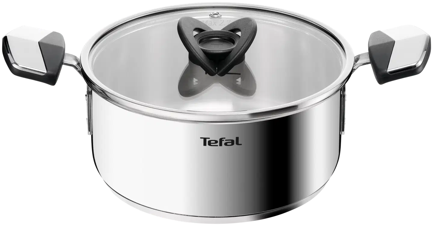 Tefal Emotion Plus pinnoittamaton teräskattila 20 cm + kansi E3284444 - 1