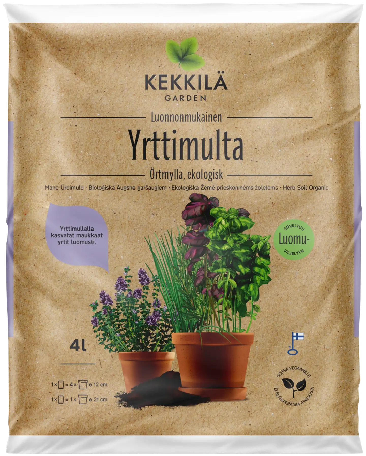 Kekkilä Yrttimulta luonnonmukainen 4 L