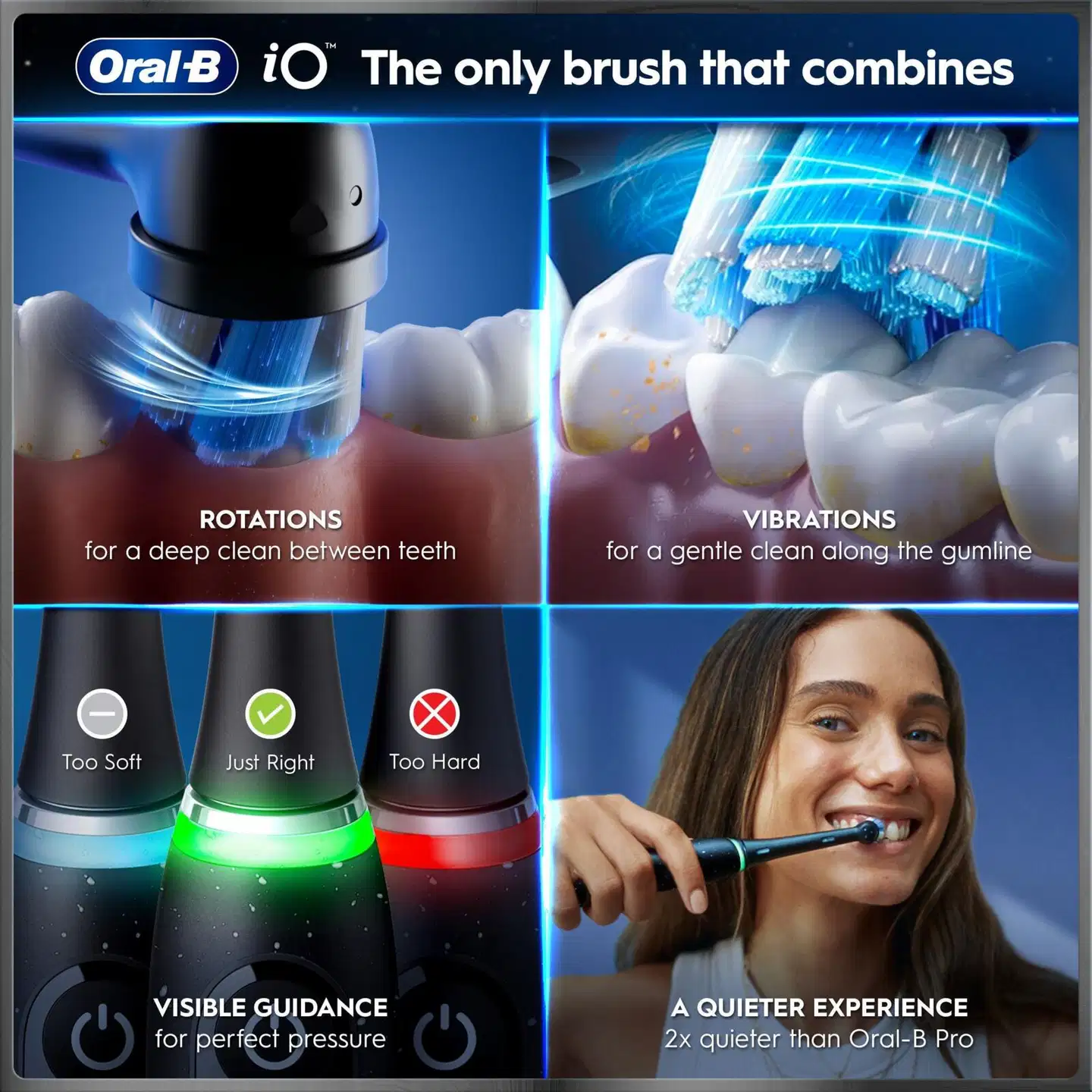 Oral-B iO10 Cosmic Black sähköhammasharja + lataava matkakotelo + hammasharjateline - 4