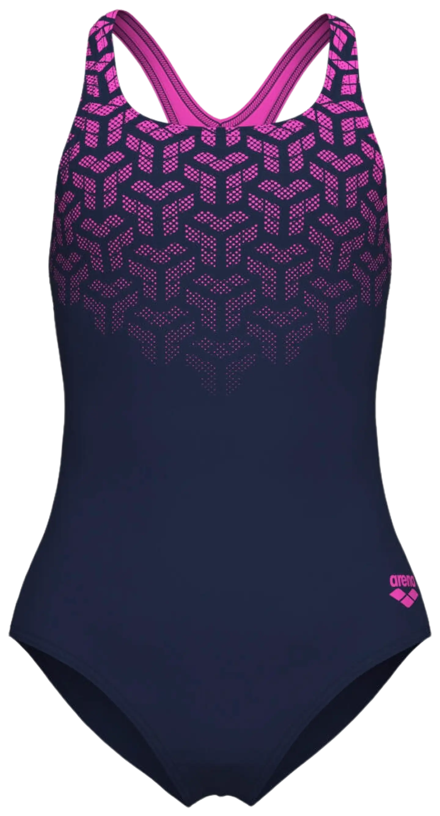 Arena tyttöjen uimapuku Kikko Swim Pro Back - Navy shocking pink - 6