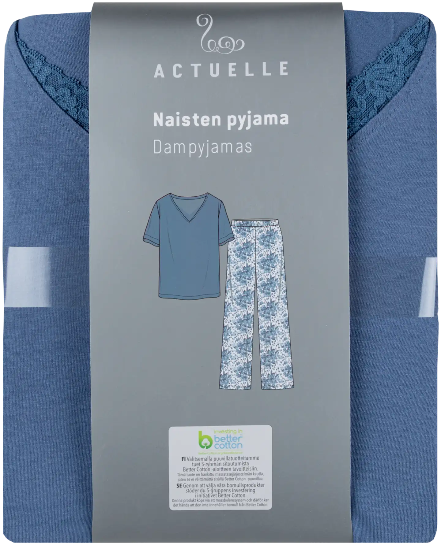 Actuelle naisten pyjama 212A042519 - AOP - 4