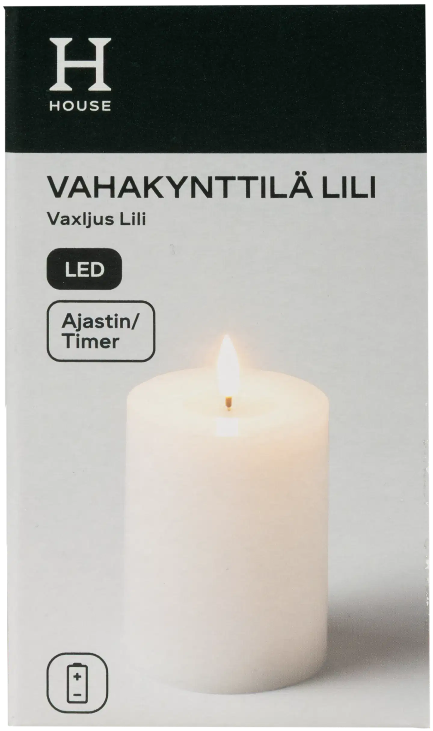 House Led-vahakynttilä Lili 10 cm, valkoinen - 1