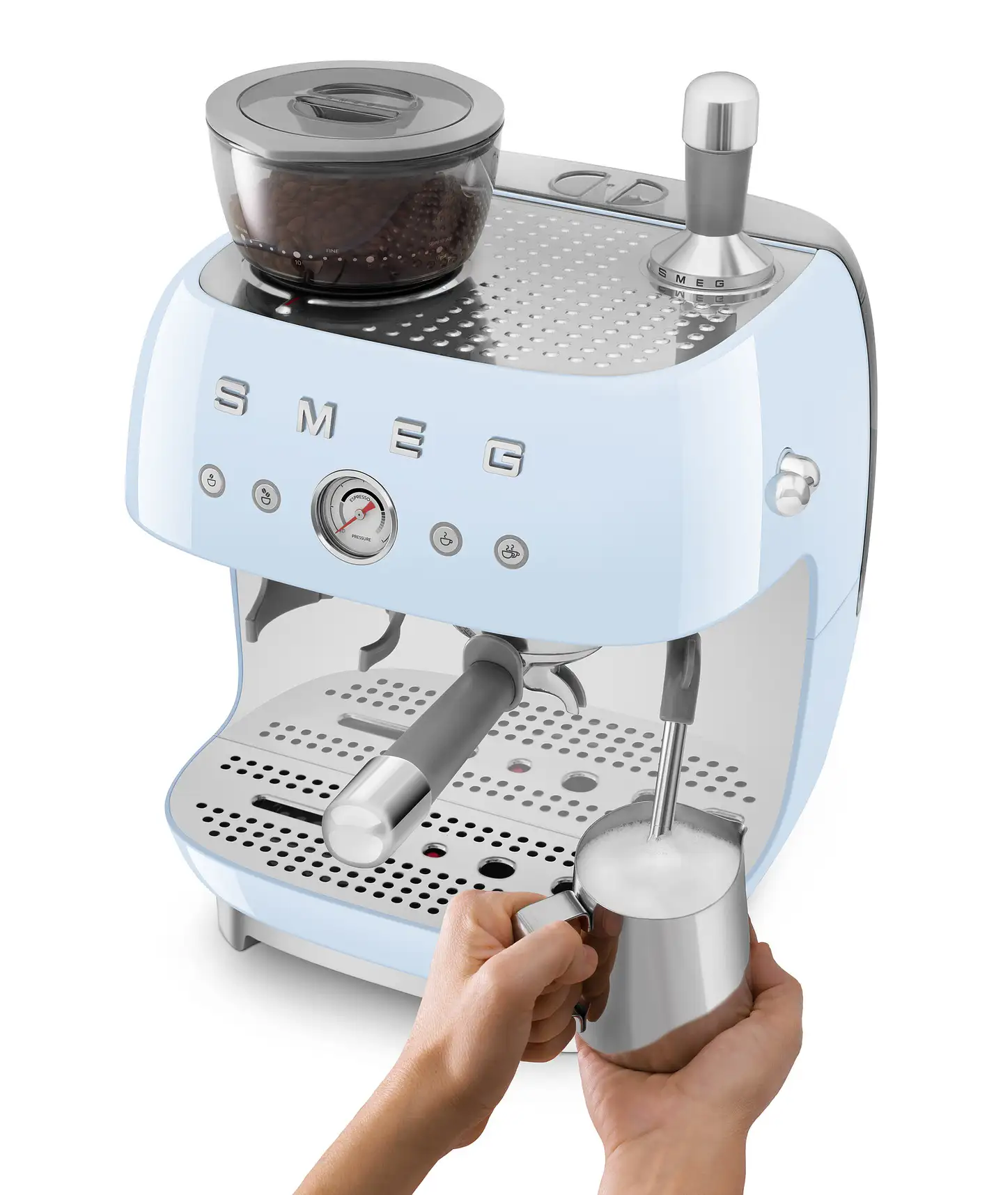 Smeg espressokeitin myllyllä vaaleansininen EGF03PBEU - 12
