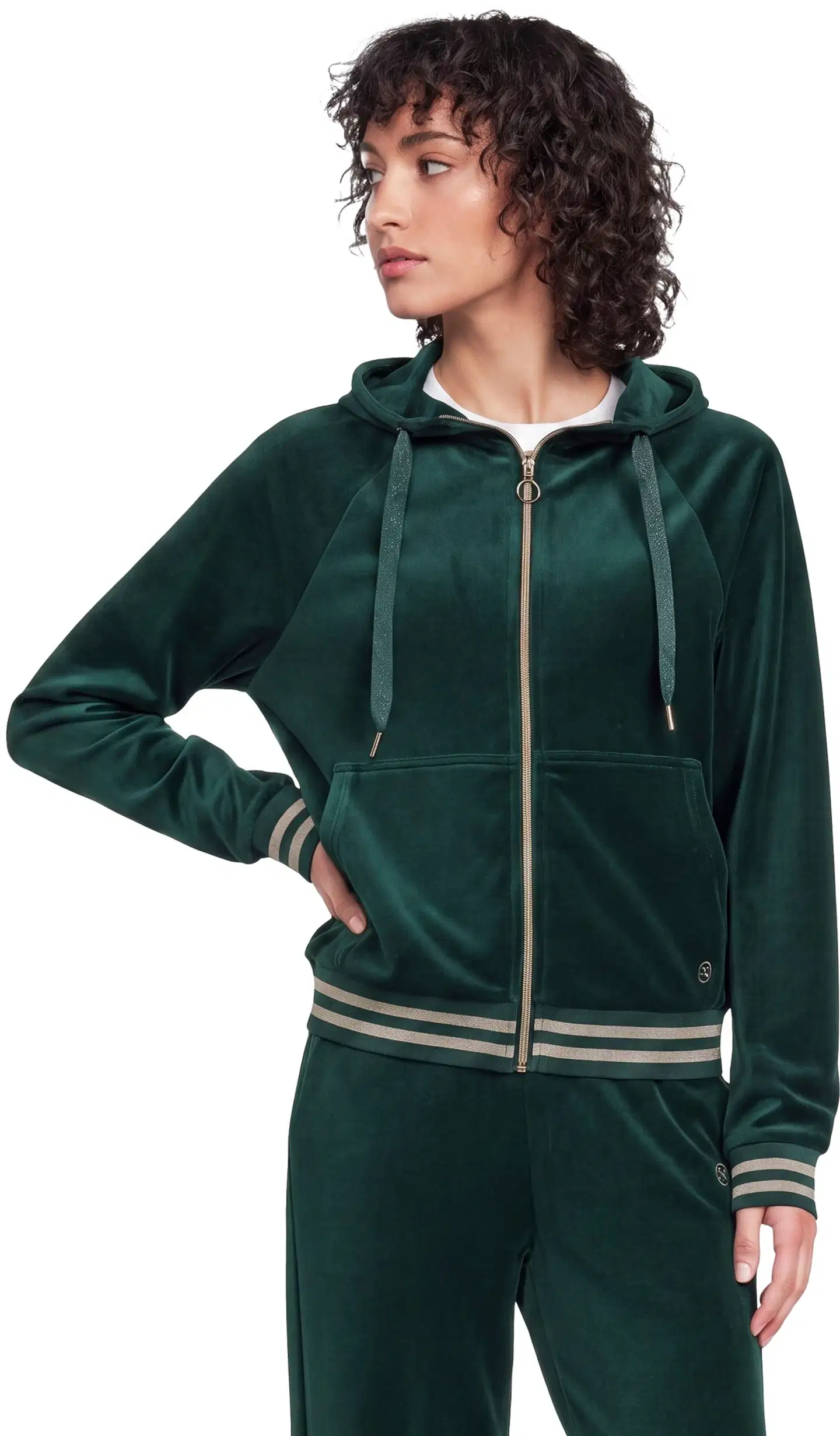 Danskin naisten hupparitakki velour DCA2601C - Dark Sea - 1