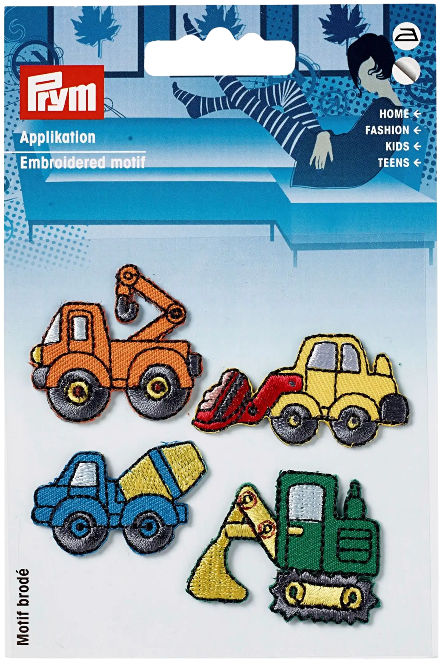 Prym itseliimautuva/silitettävä koristemerkki työkoneet 4 erilaista - 1