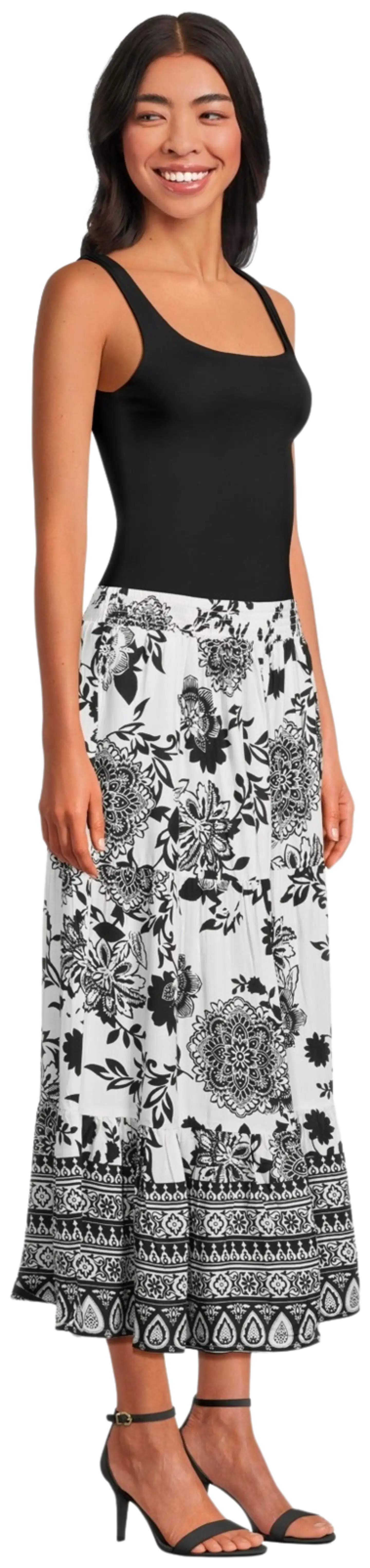 Margaux Riviera naisten hame SDL-010 - WHITE/ BLACK AOP - 4