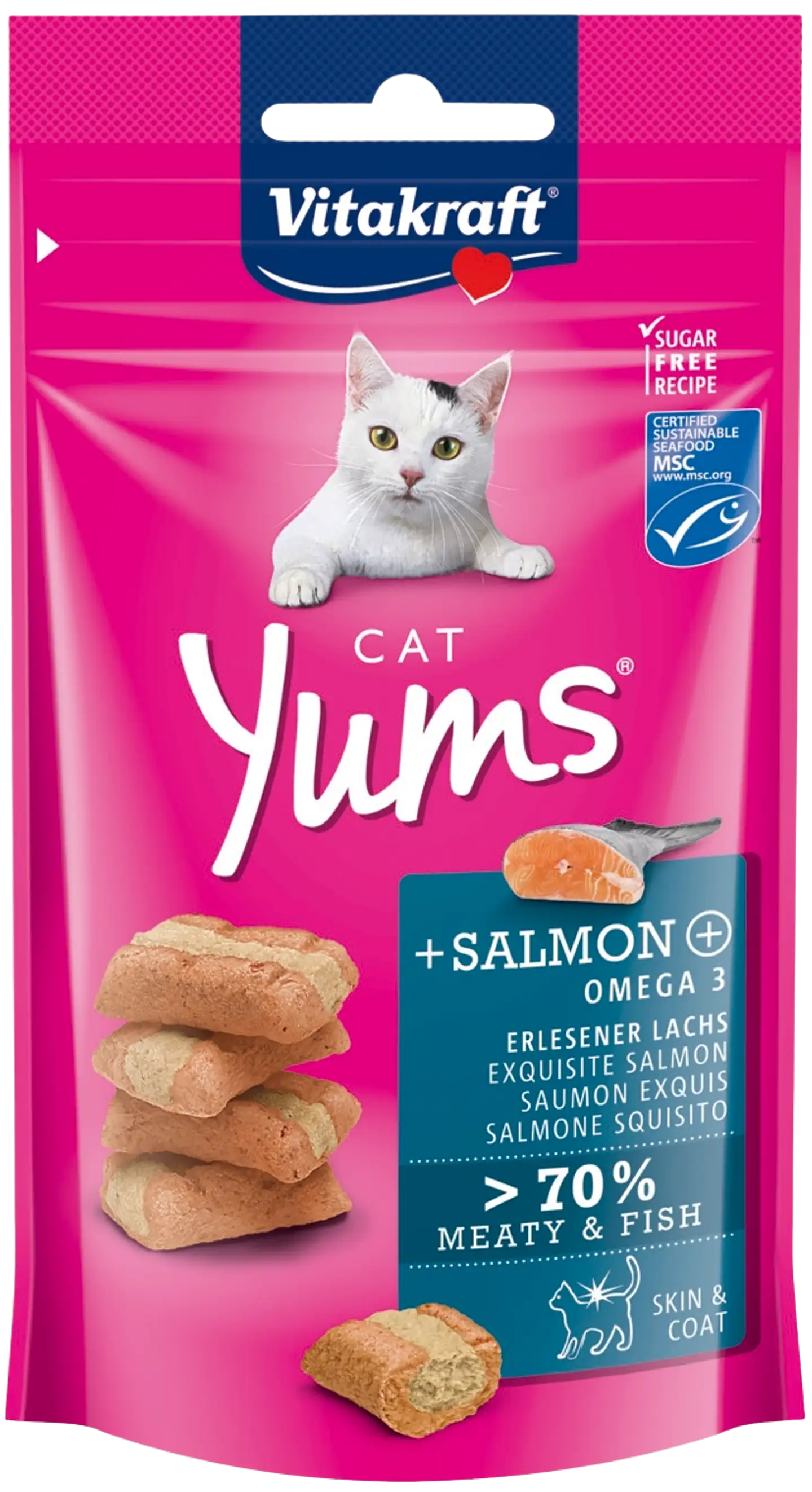 Vitakraft Cat Yums® Makupala kissoille, lohi + omega 3 40g