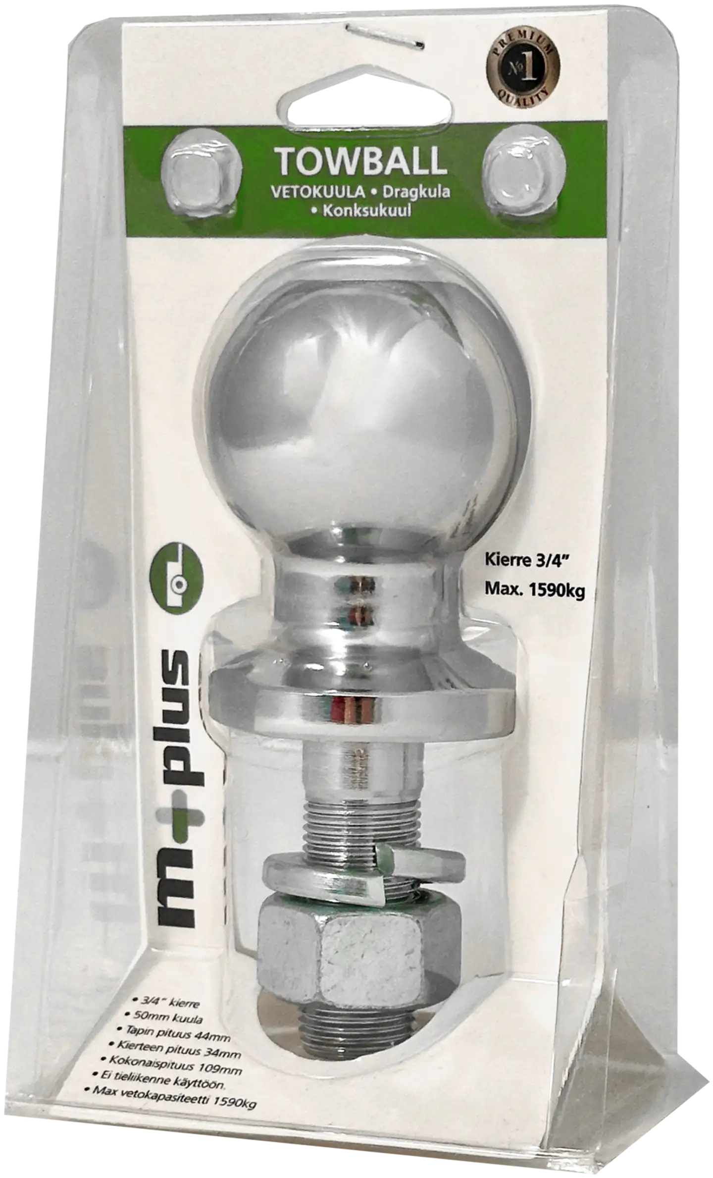 M+ vetokuula 50mm 3/4" kierre - 2