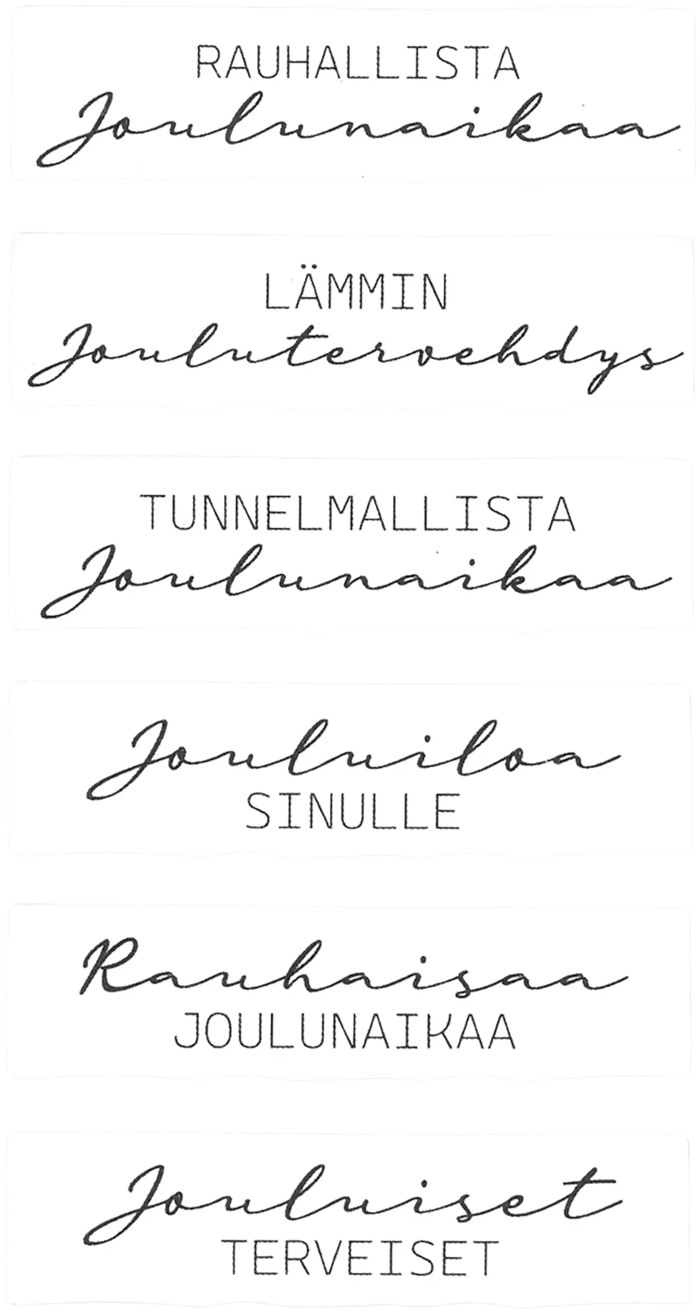 J.K. Primeco tekstitarra Joulutervehdykset musta 2ark