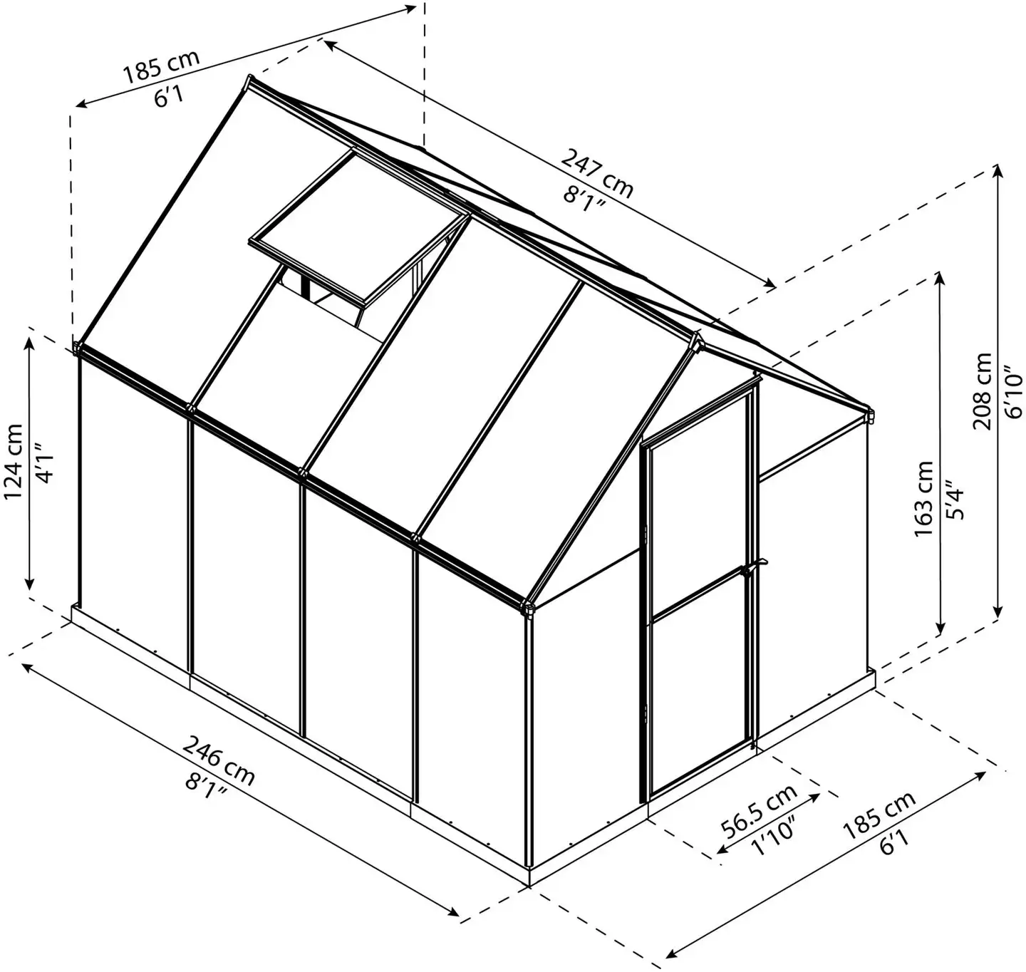 Kasvihuone Mythos 4,6m2, 6X8 - 5