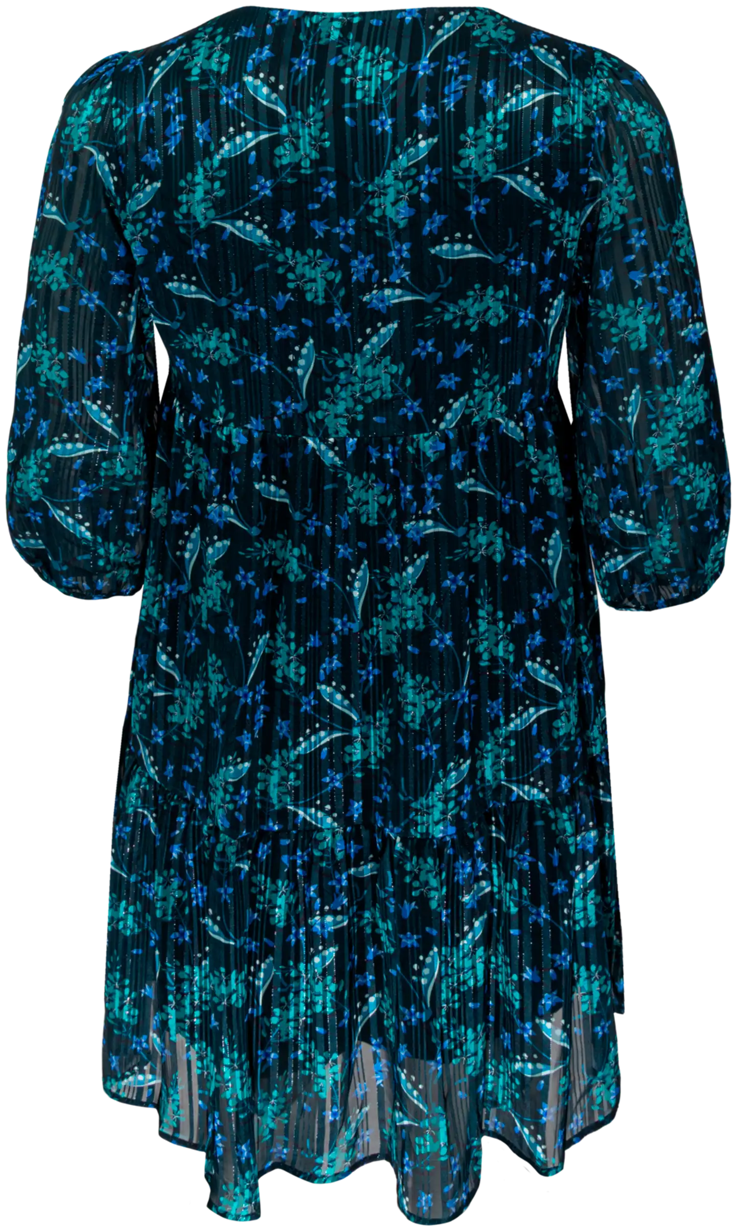 House naisten midimekko 218HP40837, D-mitoitus - Green Floral AOP - 2