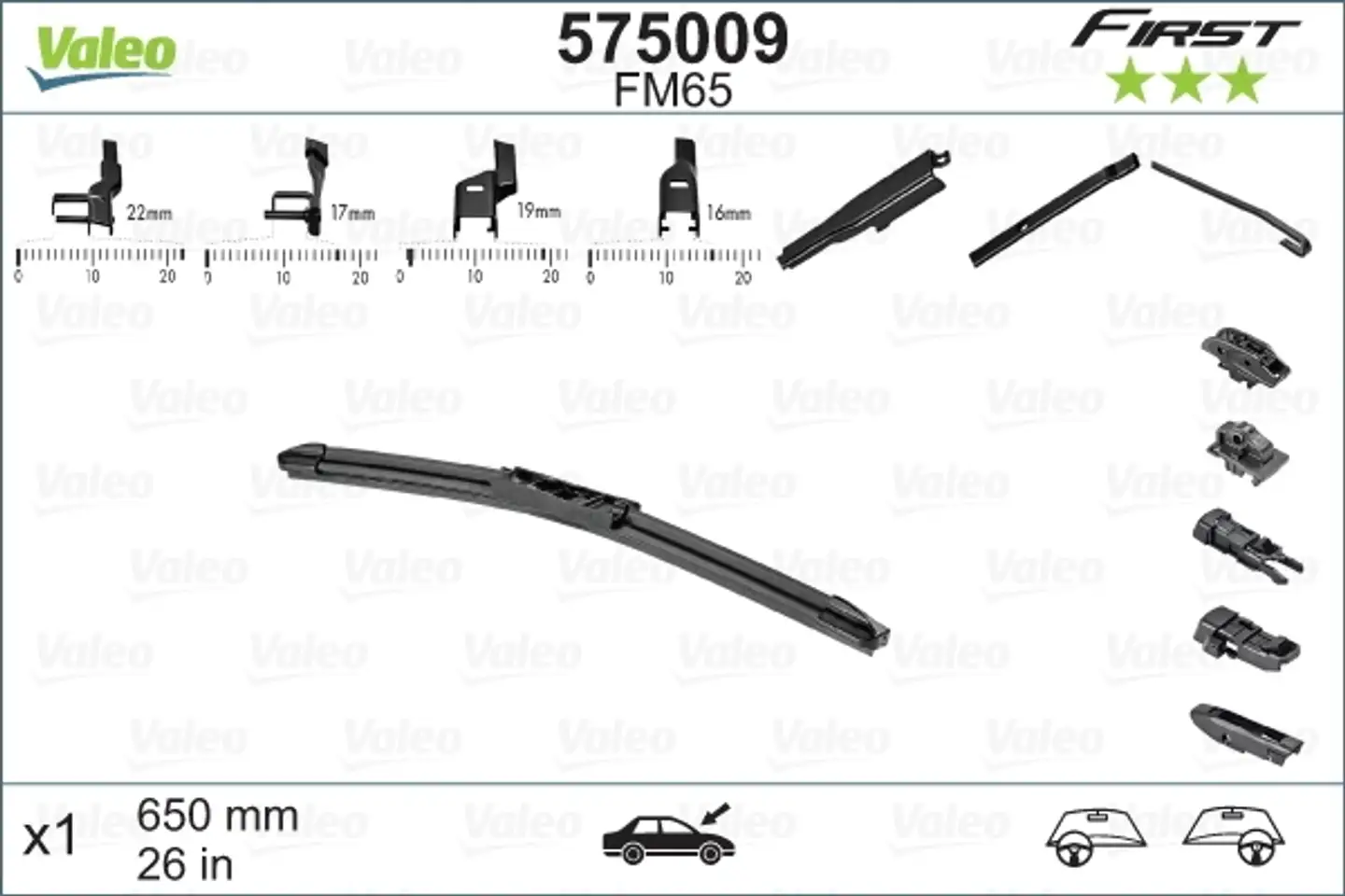 Valeo First yleissulka 650mm