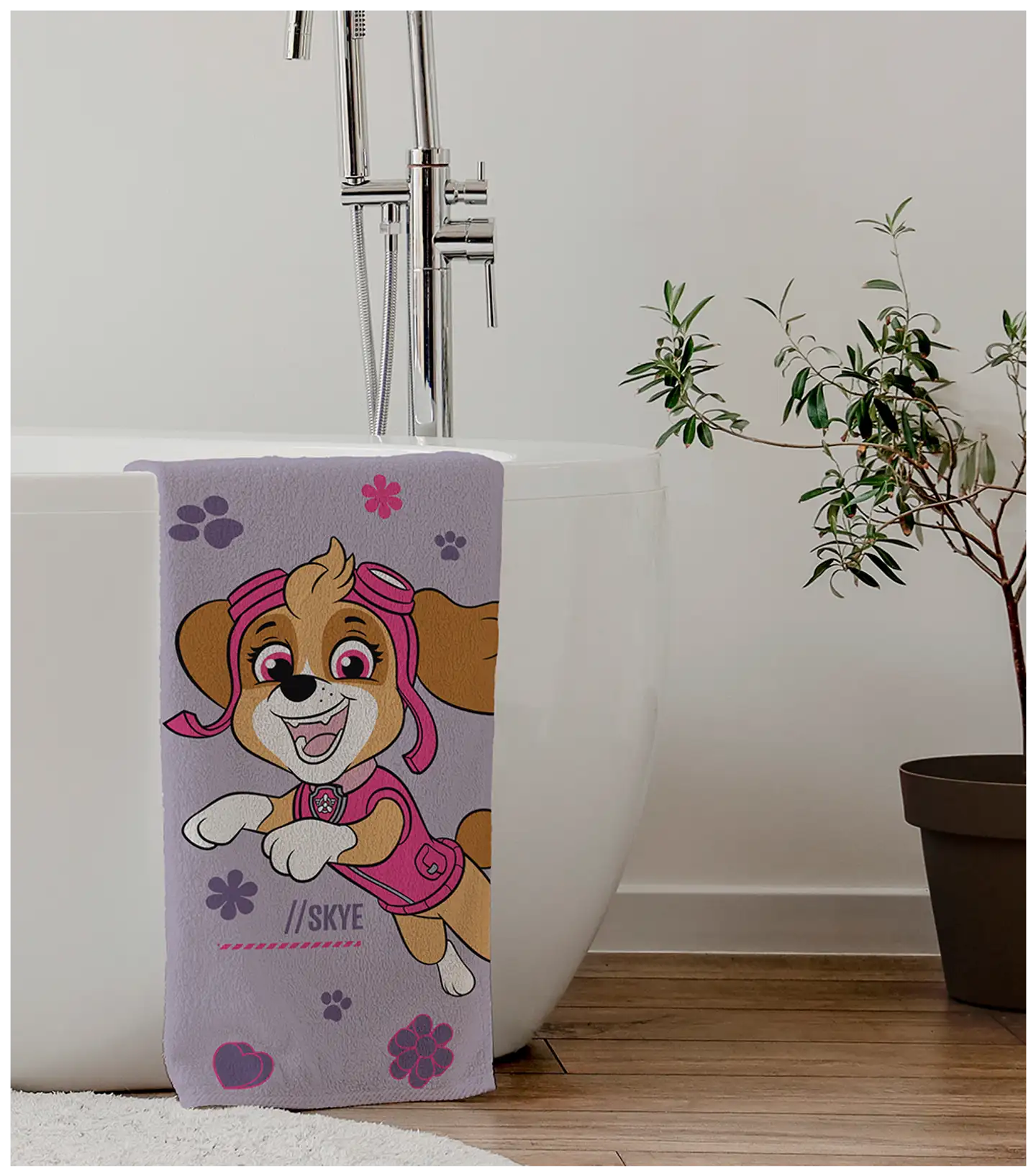 Paw Patrol lasten kylpypyyhe 70x140 cm lila - 2