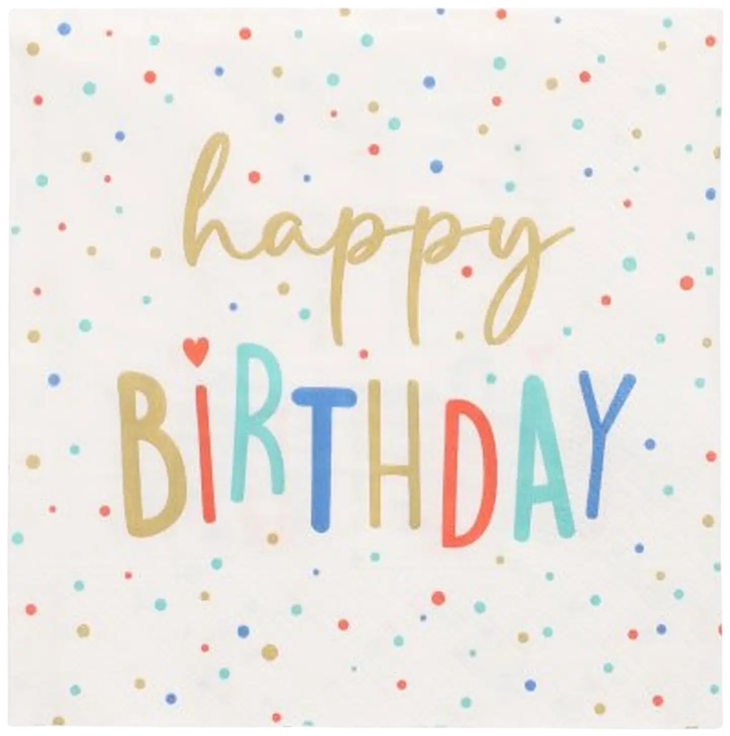 Lautasliinaa, 3-kerroksinen 1/4-taitto 33 cm x 33 cm "Happy Birthday" - 1