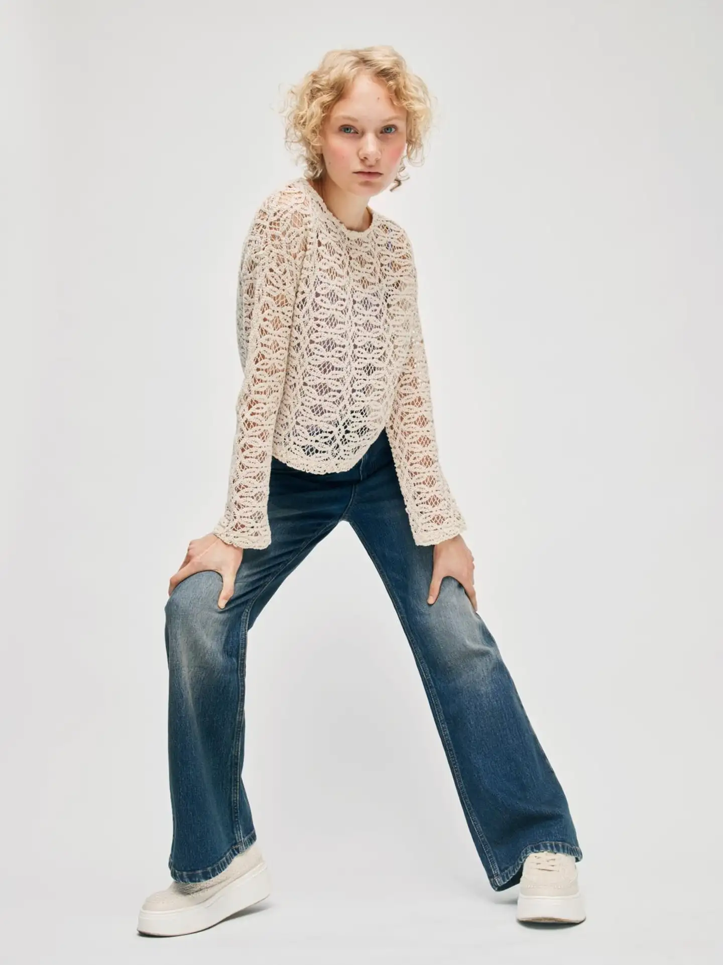 WKLY. naisten neulospusero crochet 213W280164 - ecru - 3