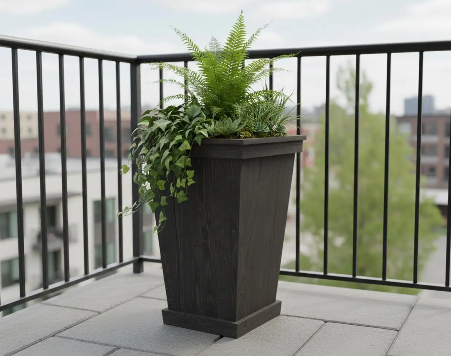 Miljöörakennus Kartioruukku 40x40x60cm grafiitin harmaa - 4