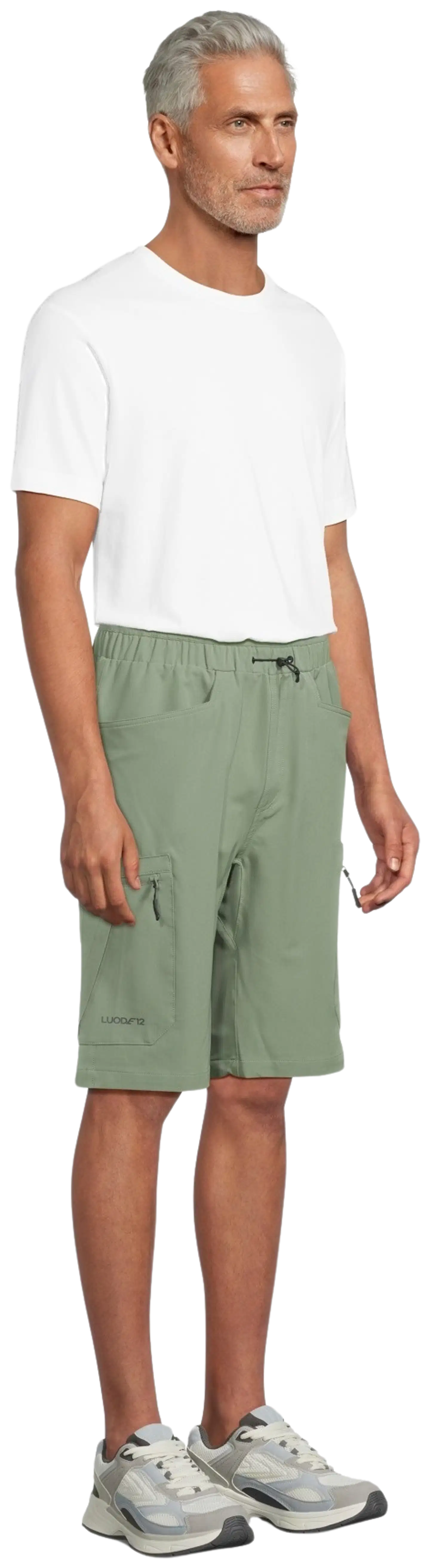 Luode12 miesten retkeilyshortsit loose-fit 204L182654 - Oil Green - 4