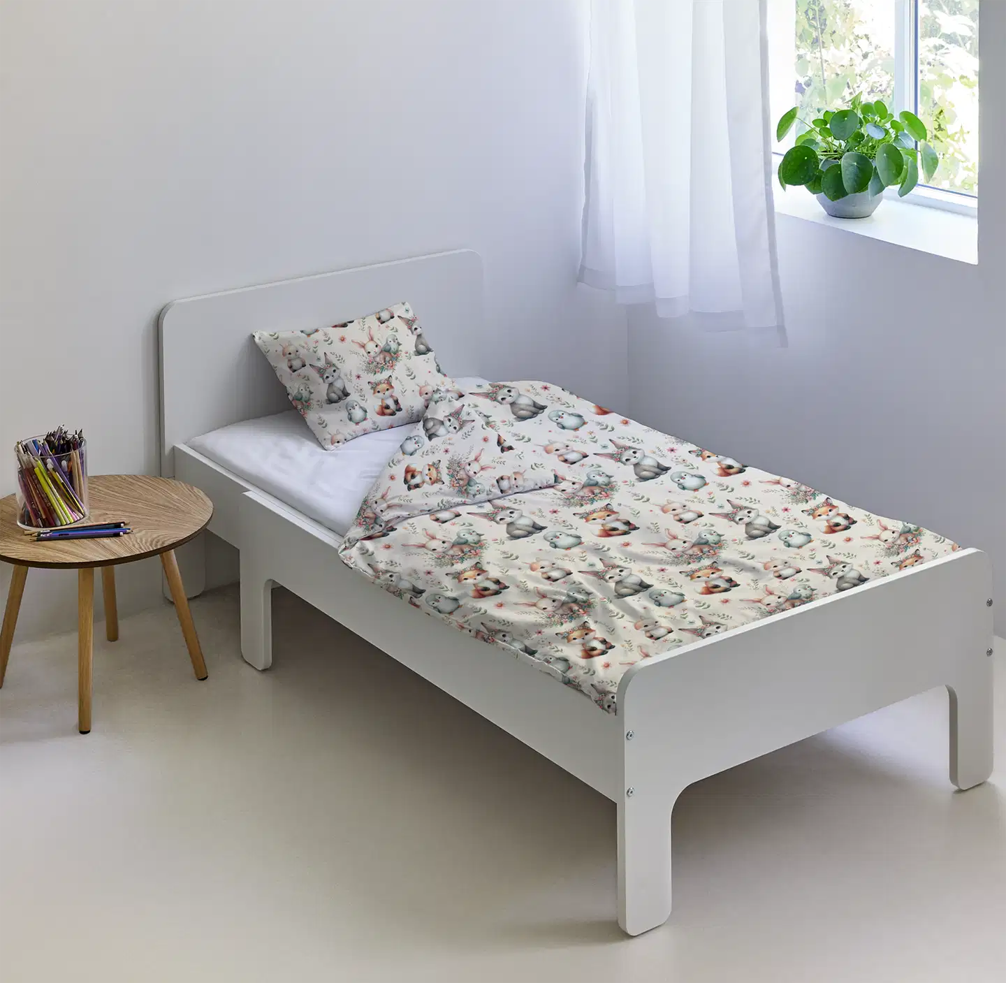 Ciraf lasten pussilakanasetti Bunny and Fox 120x160+40x60 cm - 2