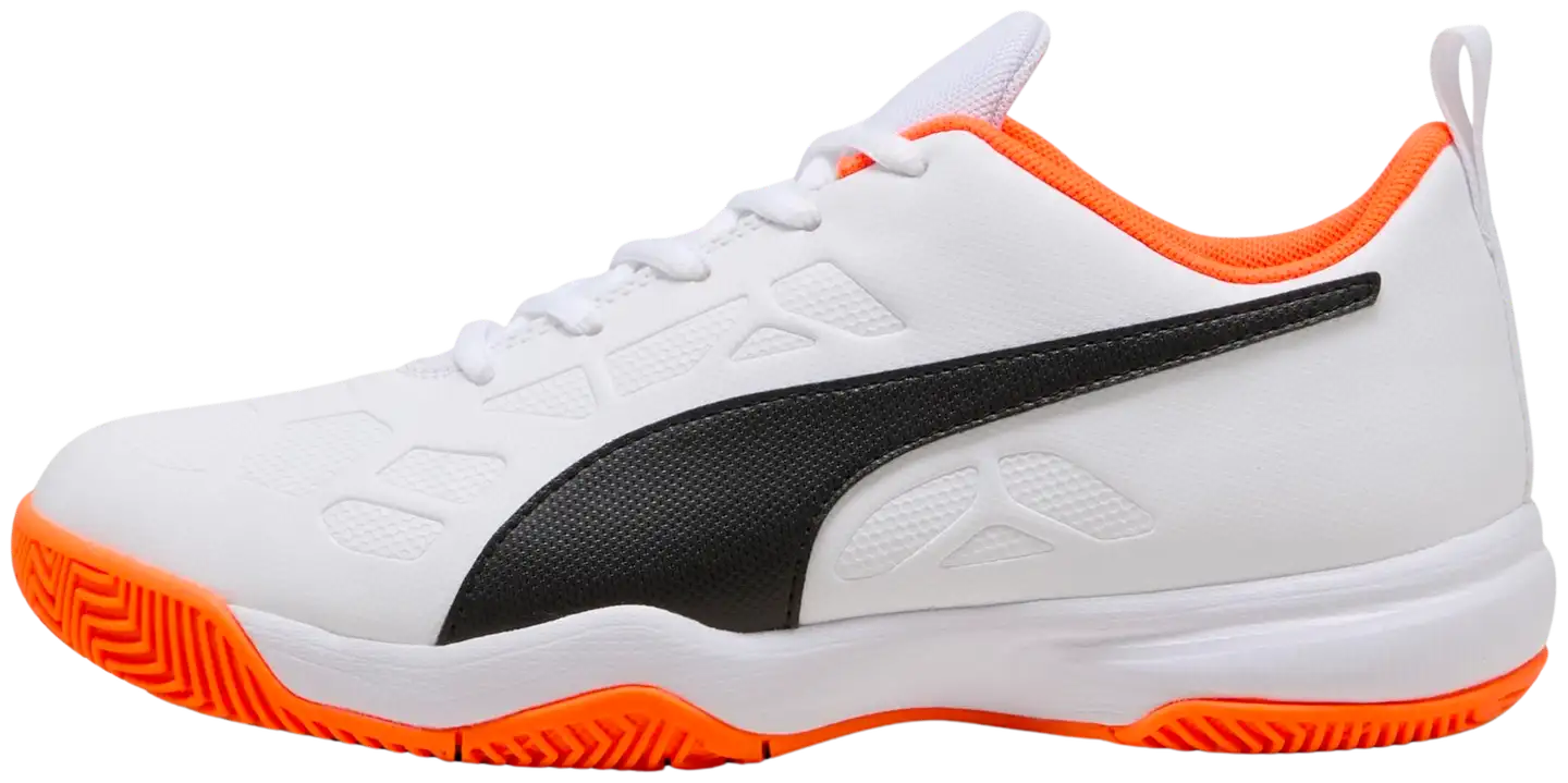Puma lasten sisäpelikengät Tenaz Jr - Puma White-Puma Black-Orange - 1