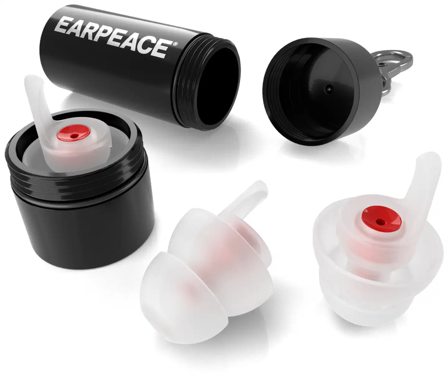 Earpeace kuulosuojaimet, 3 valinnaista vaimennusta (Medium 17dB, High 20dB ja Max 26dB). Mukana alumiinisäiliö tulppien säilytystä varten. - 2