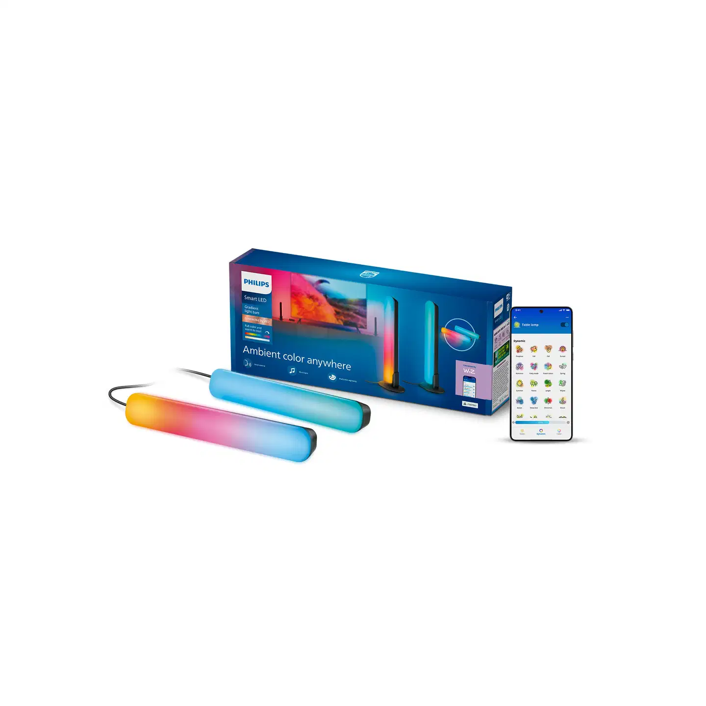 Philips Smart Lighting Gradient RGBIC -valopalkit musta 30 cm 2 kpl - 5