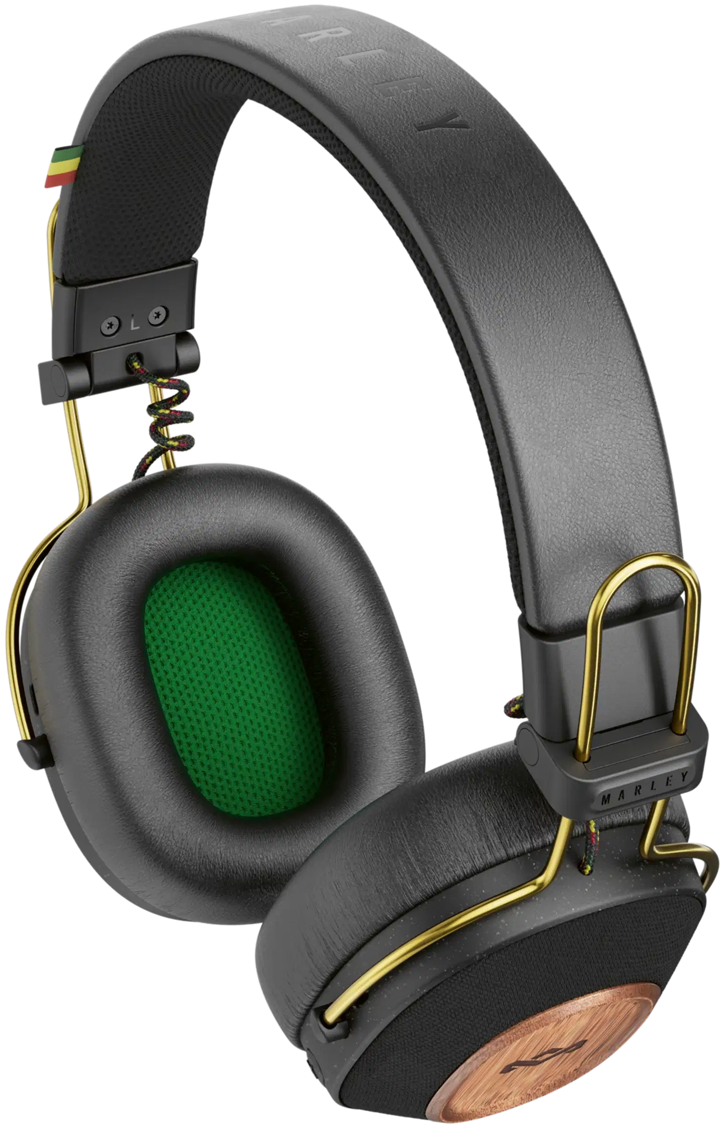 House of Marley langattomat sankakuulokkeet Positive Vibration Riddim, rasta/puu - 2