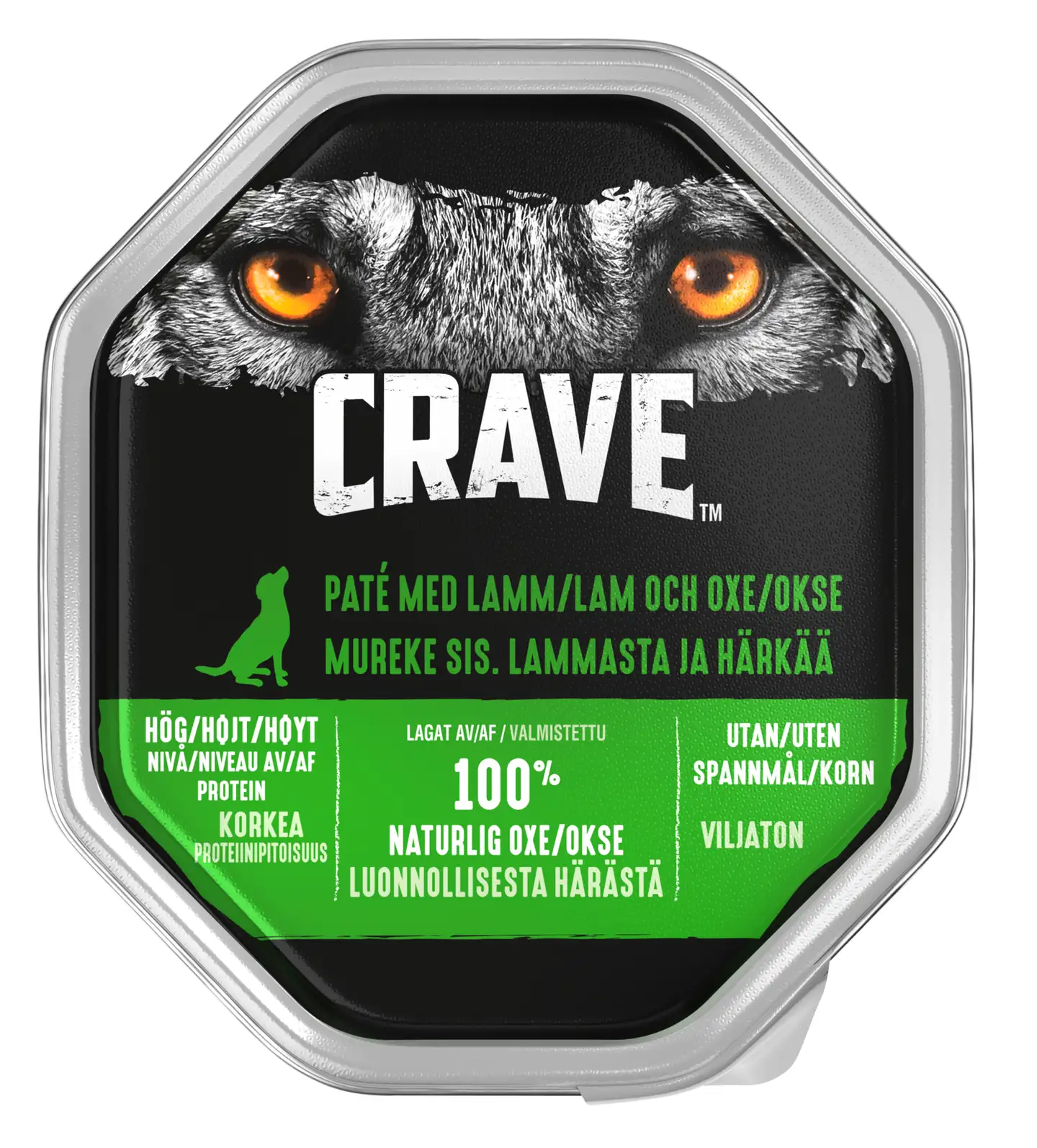 Crave Kosteaa koiranruokaa aikuisille koirille, Mureke sis. Lammasta & Härkää 150g