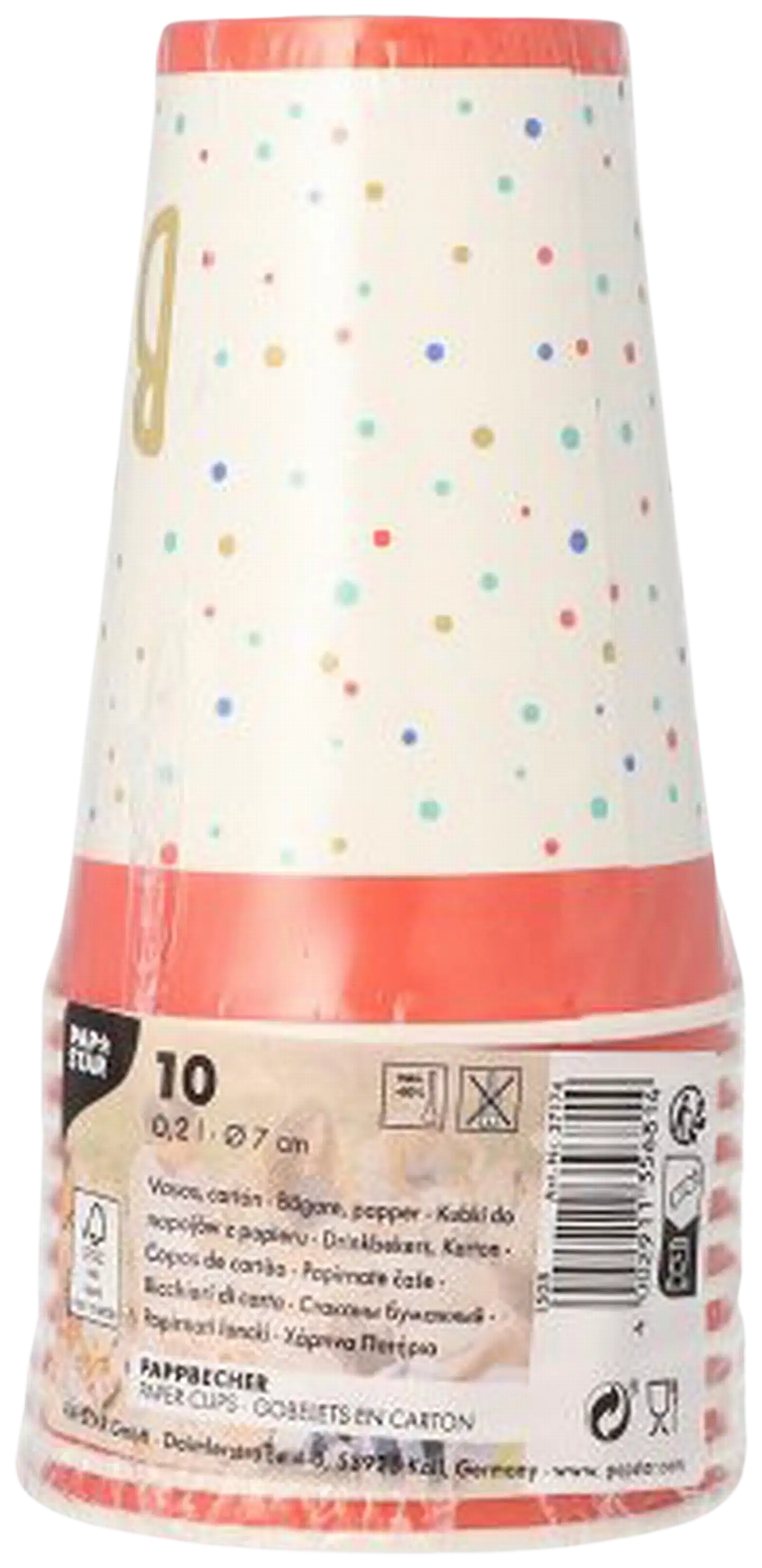 Mukia, paperia 0,2 l Ø 7 cm · 9,7 cm valkoinen "Happy Birthday" - 2